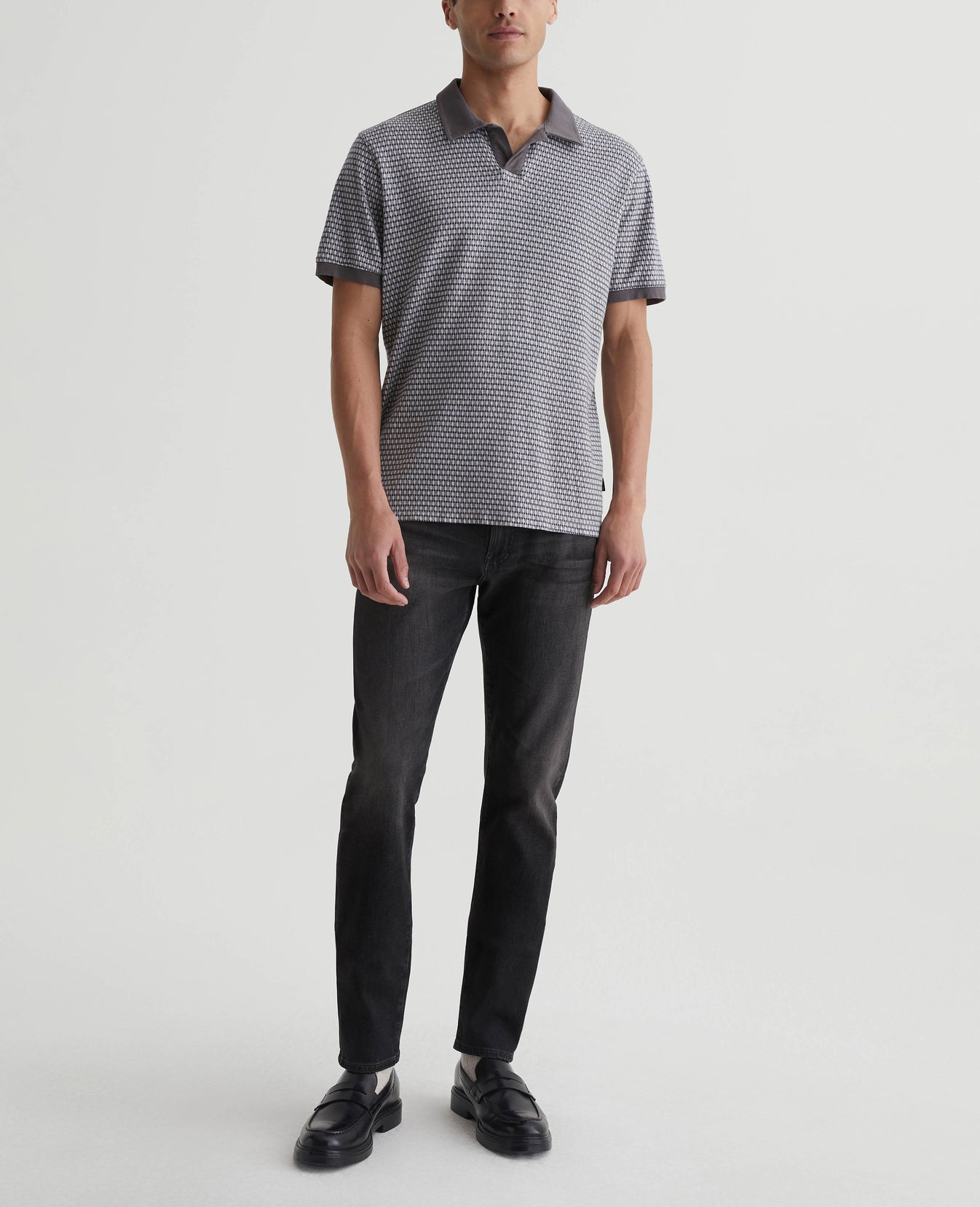 Bryce Johnny Collar Picnic Grey Multi Mens Top Photo 4