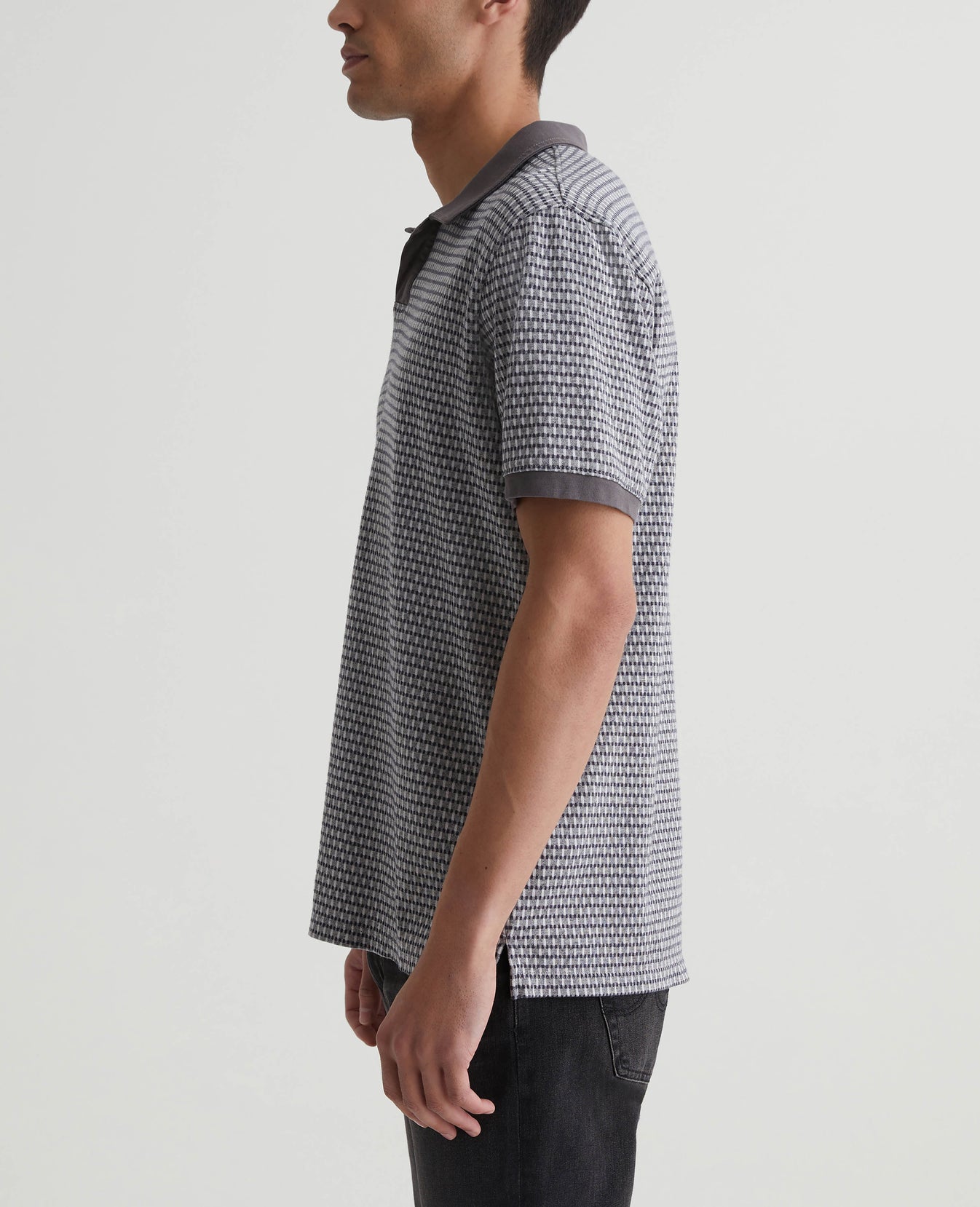 Bryce Johnny Collar Picnic Grey Multi Mens Top Photo 5