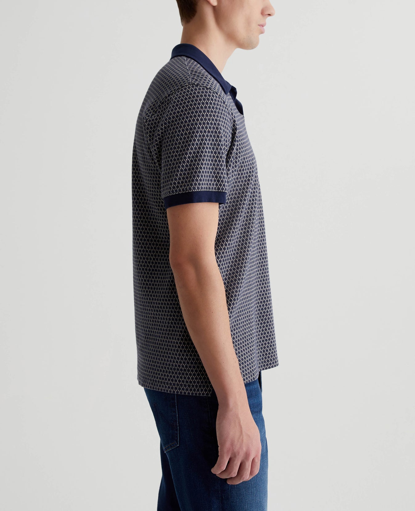 Bryce Johnny Collar Picnic Navy Multi Mens Top Photo 5