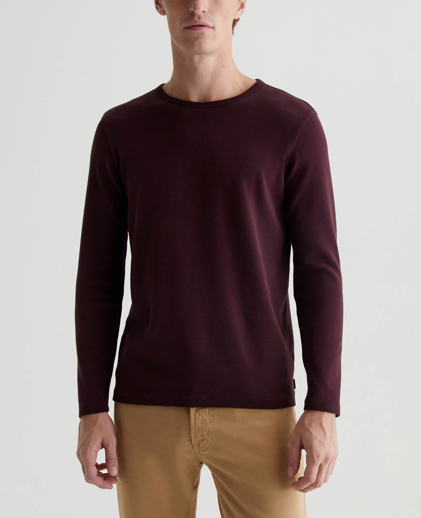 Bryce Long Sleeve Crew Pinot Noir Mens Top Photo 1