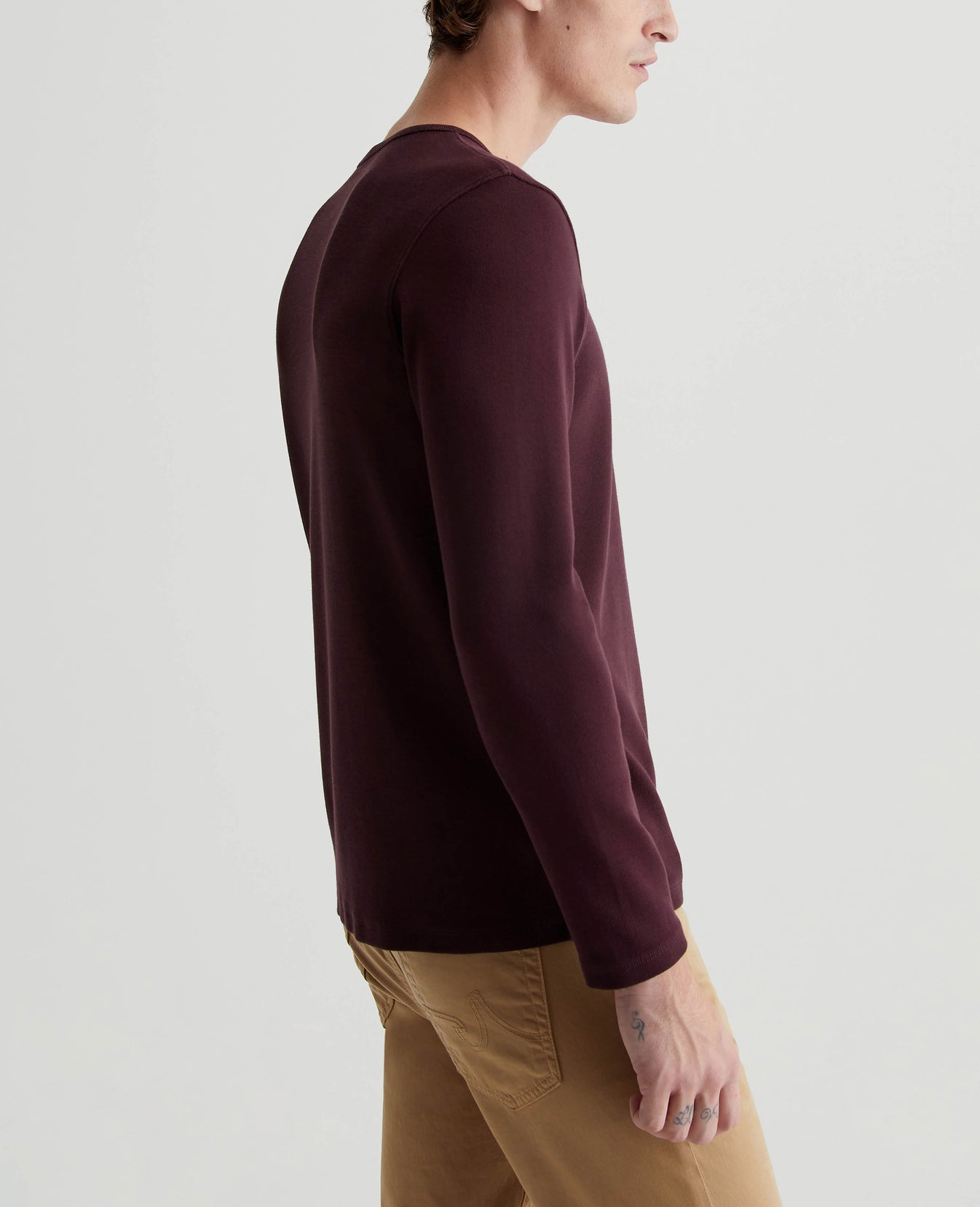 Bryce Long Sleeve Crew Pinot Noir Mens Top Photo 2