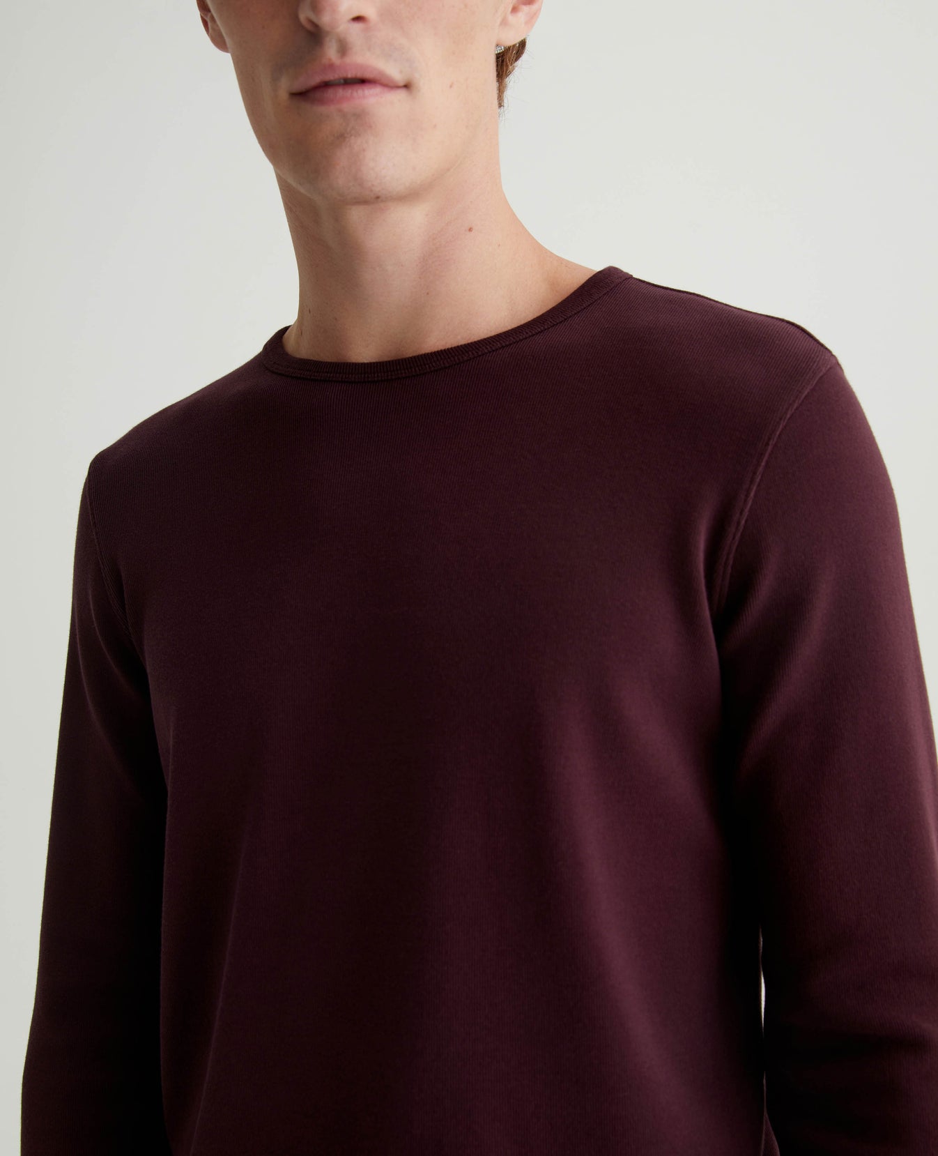 Bryce Long Sleeve Crew Pinot Noir Mens Top Photo 3