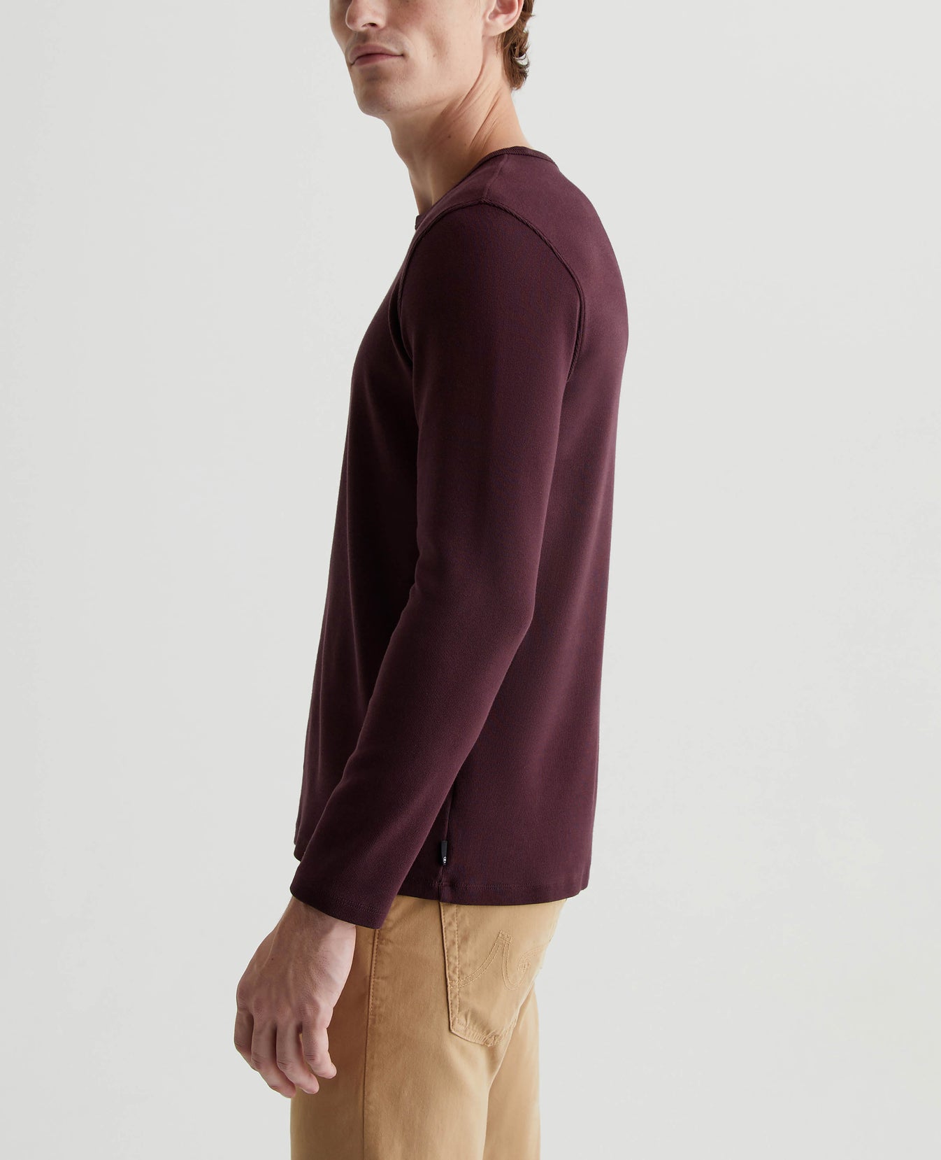 Bryce Long Sleeve Crew Pinot Noir Mens Top Photo 4