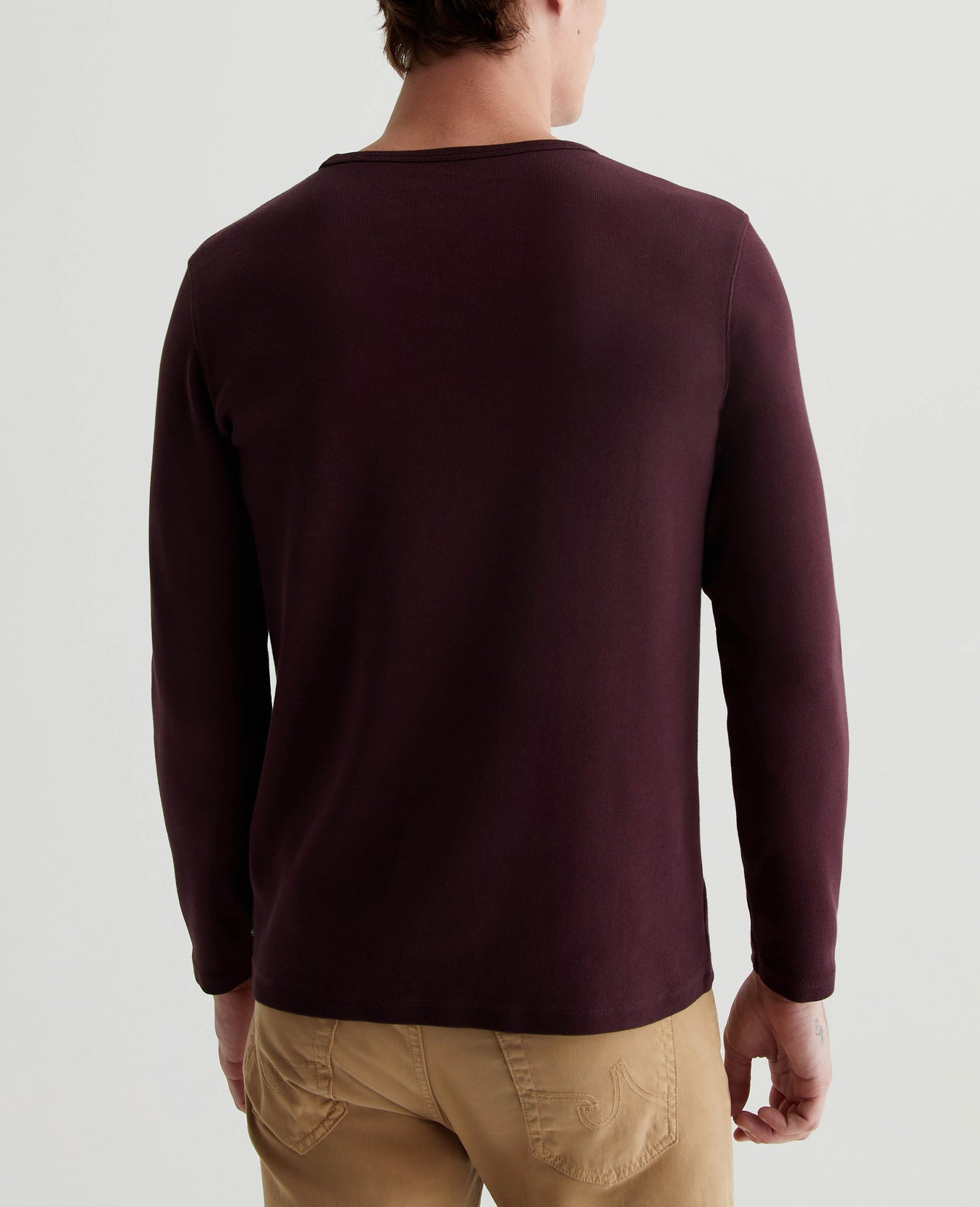 Bryce Long Sleeve Crew Pinot Noir Mens Top Photo 6