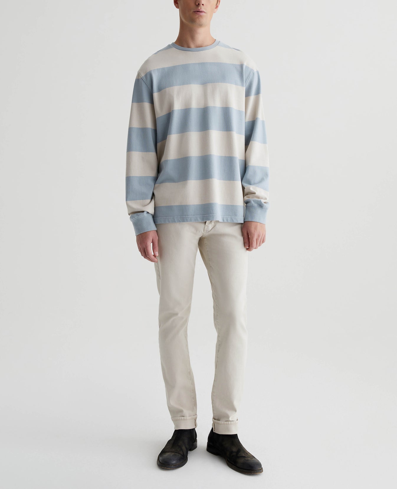 Wade Long Sleeve Crew Spring Showers/Pebble Creek Mens Top Photo 4