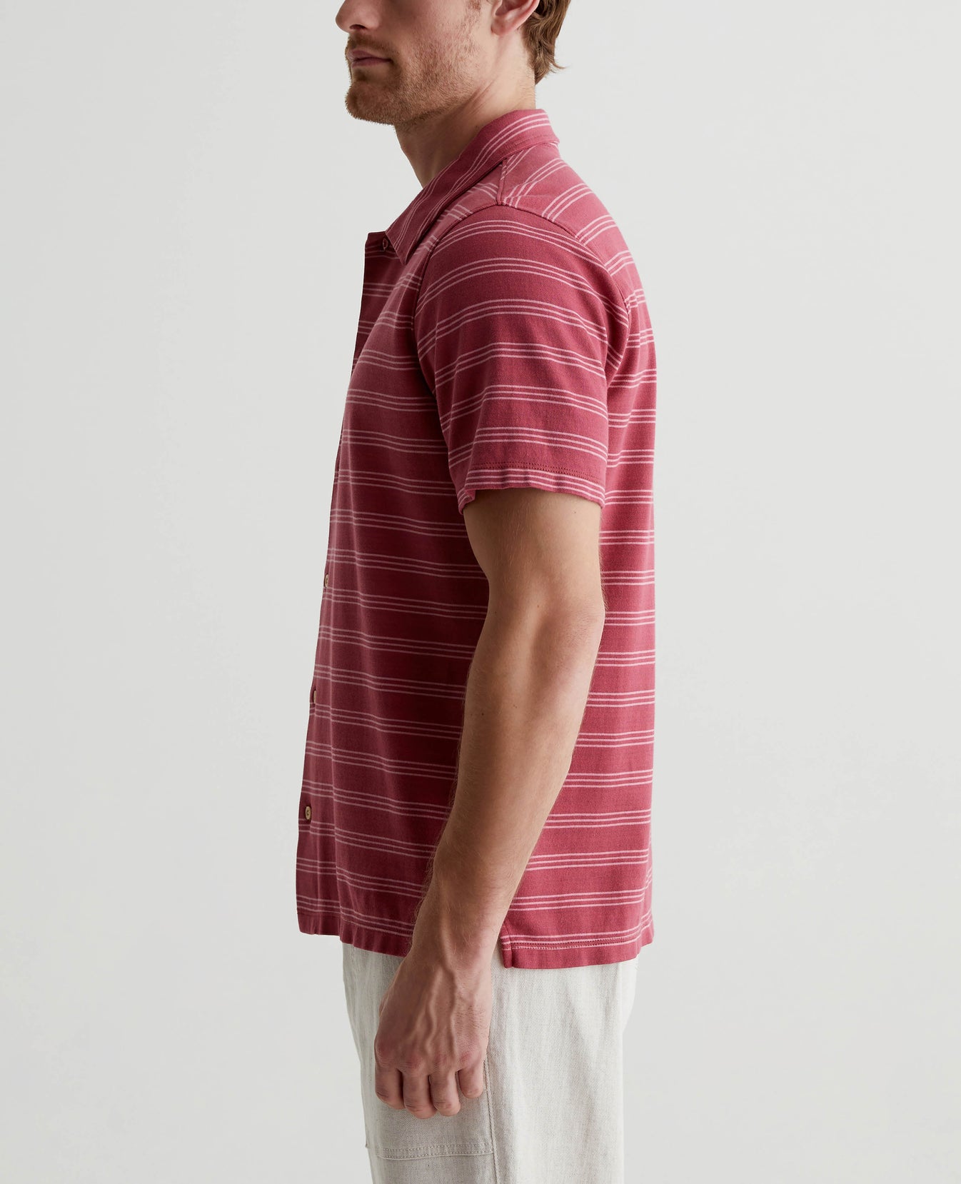 Nathaniel Terrace Stripe Crimson Clay Mens Top Photo 2
