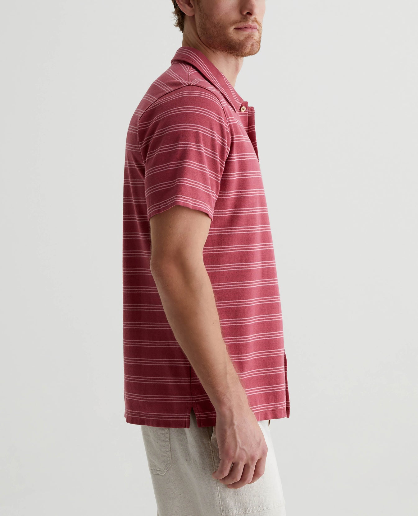 Nathaniel Terrace Stripe Crimson Clay Mens Top Photo 6