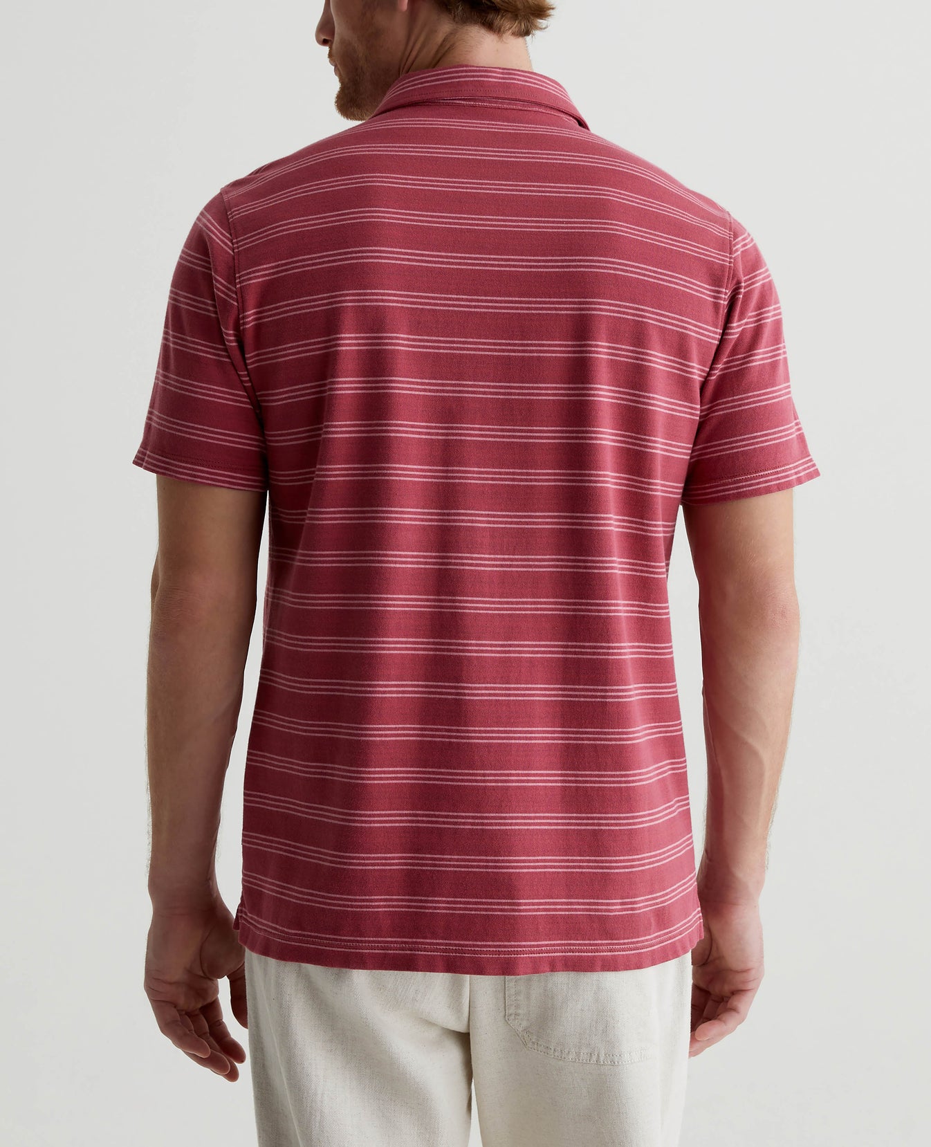 Nathaniel Terrace Stripe Crimson Clay Mens Top Photo 7