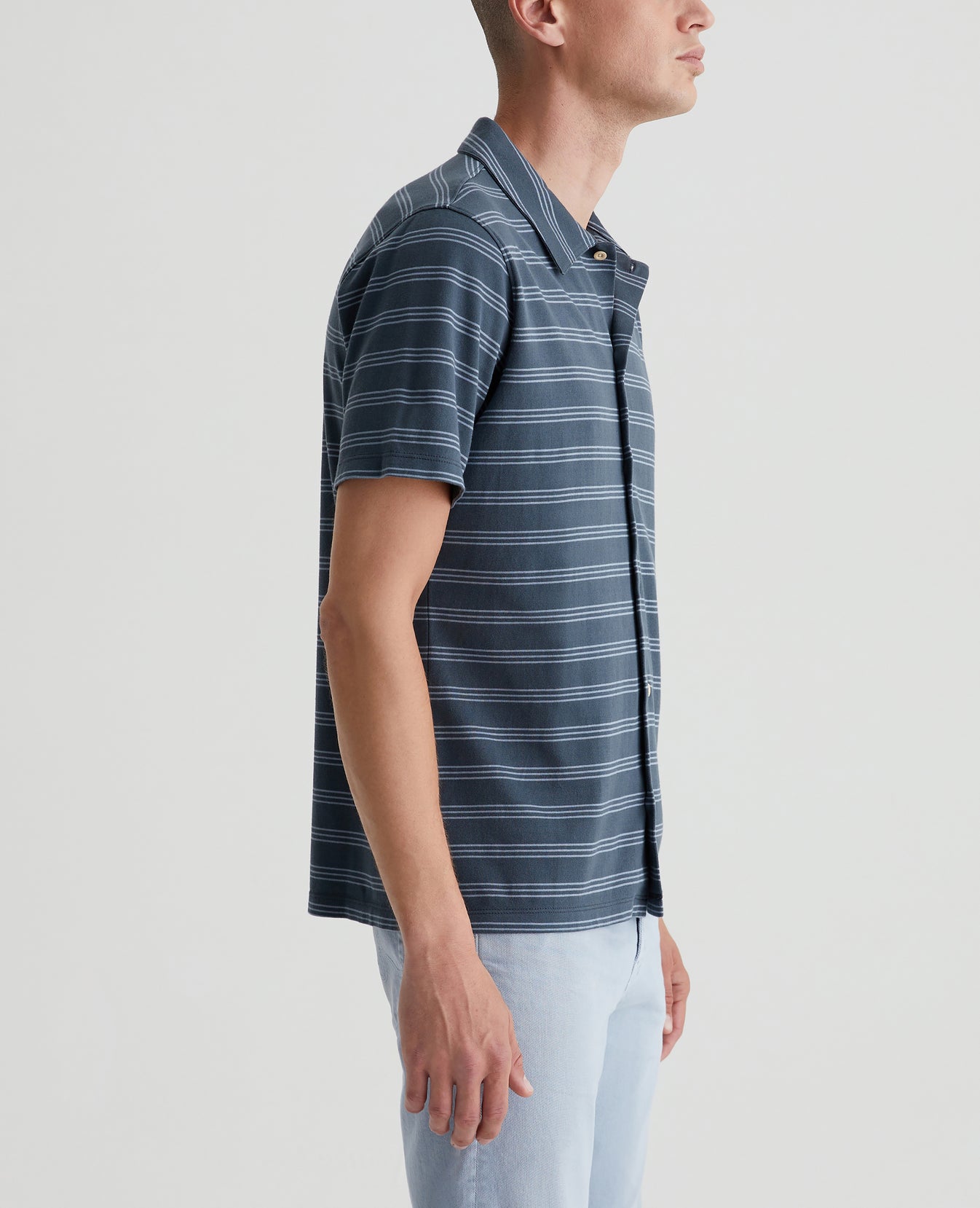 Nathaniel Terrace Stripe Deep Waters Mens Top Photo 4