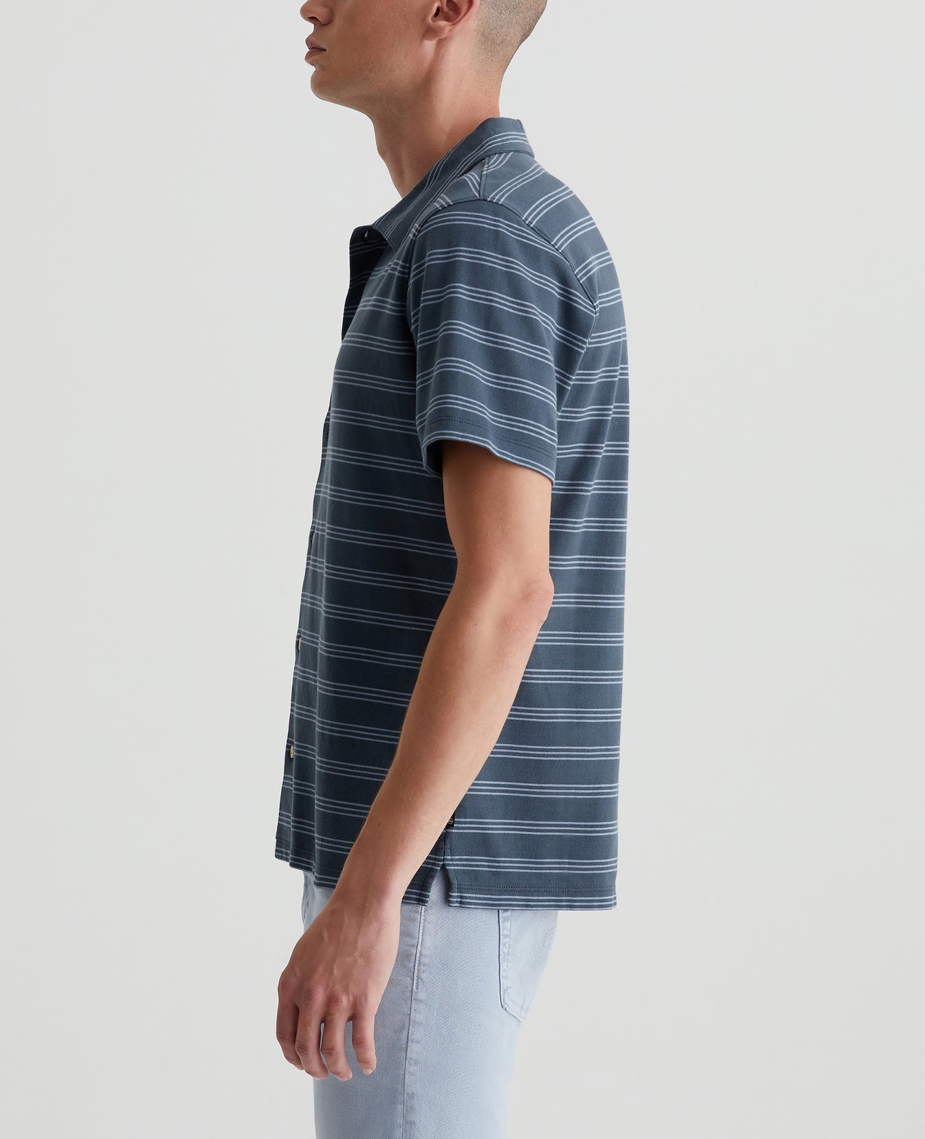 Nathaniel Terrace Stripe Deep Waters Mens Top Photo 5