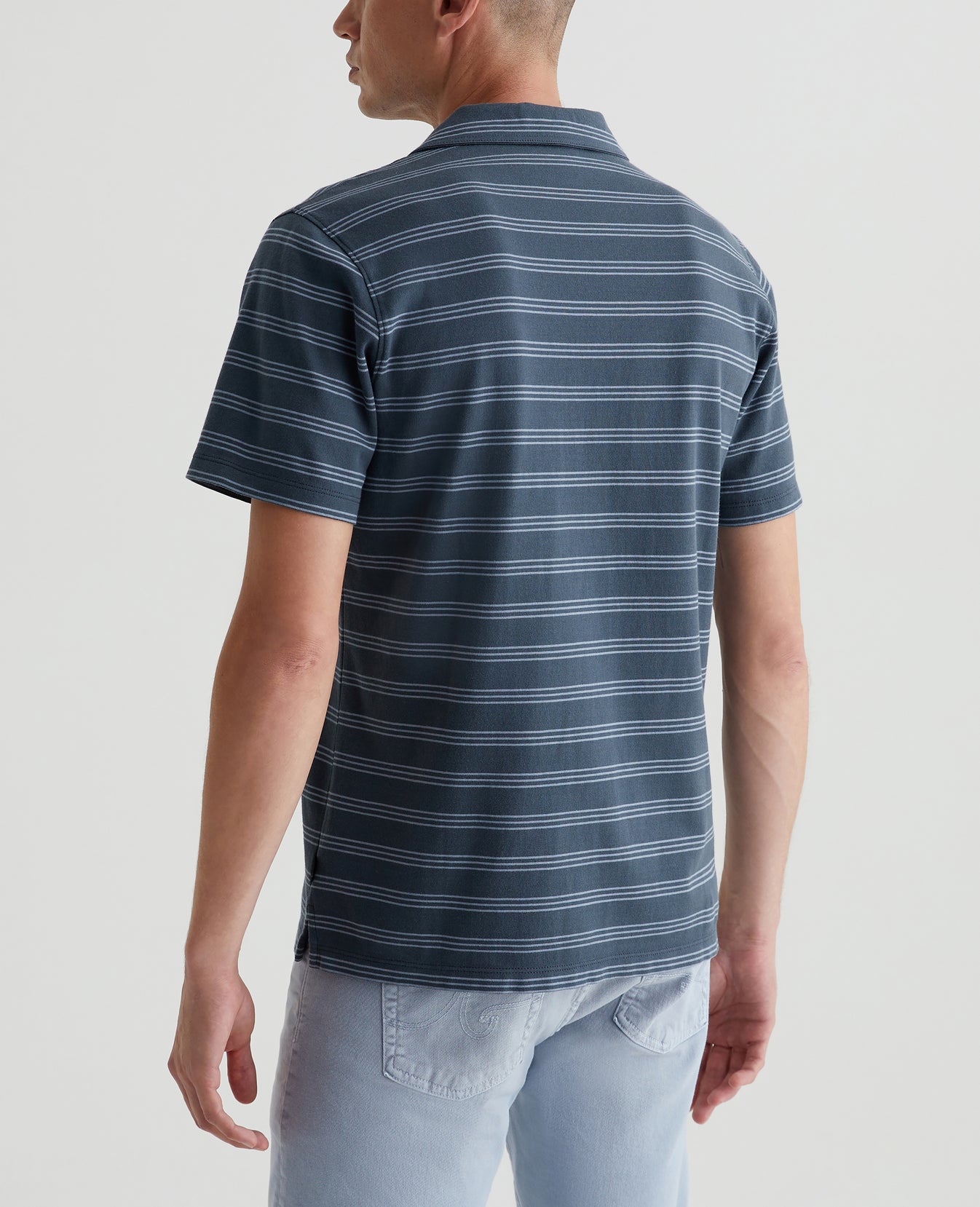 Nathaniel Terrace Stripe Deep Waters Mens Top Photo 6