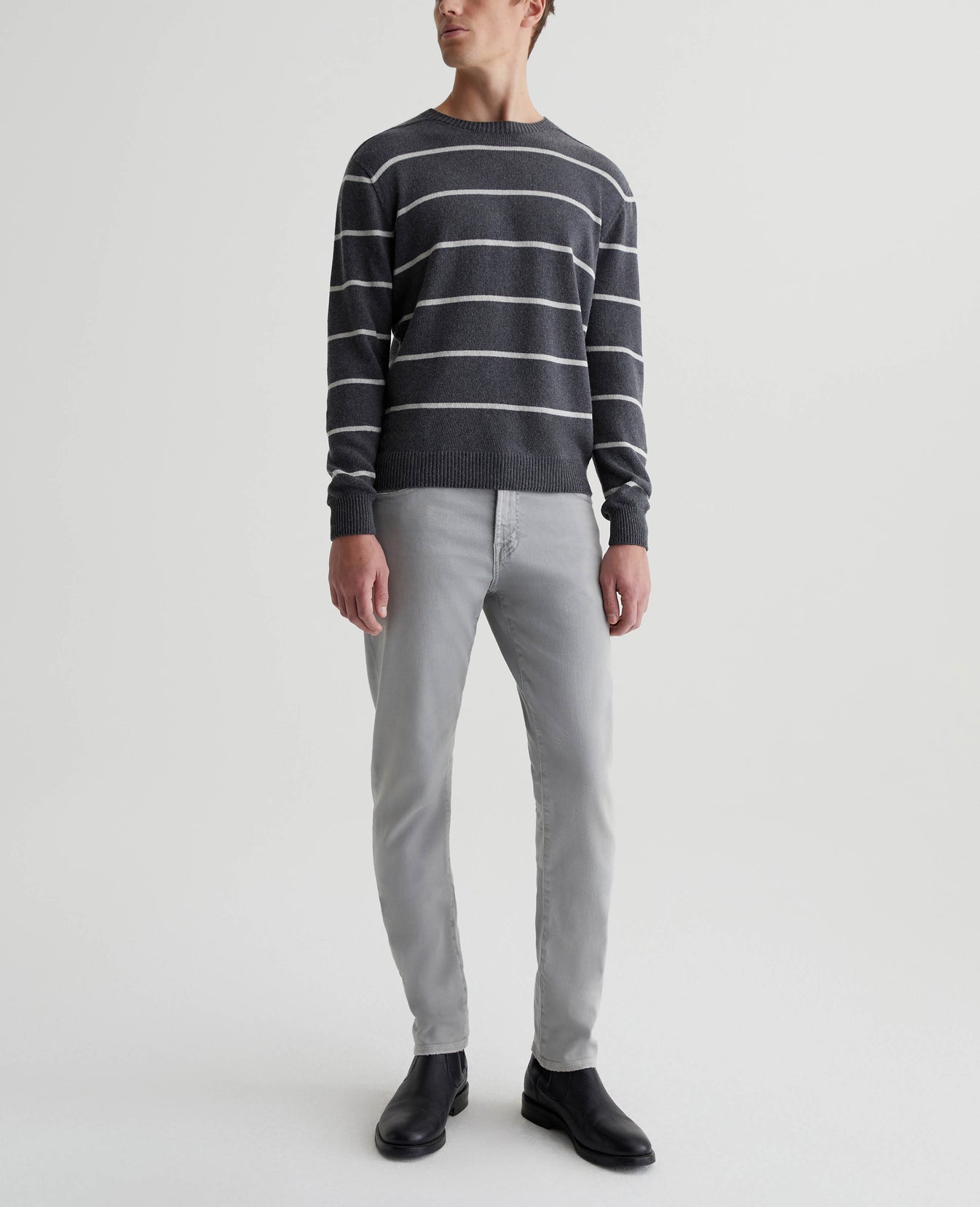 Beck Crew Heather Charcoal/Light Heather Mens Top Photo 4