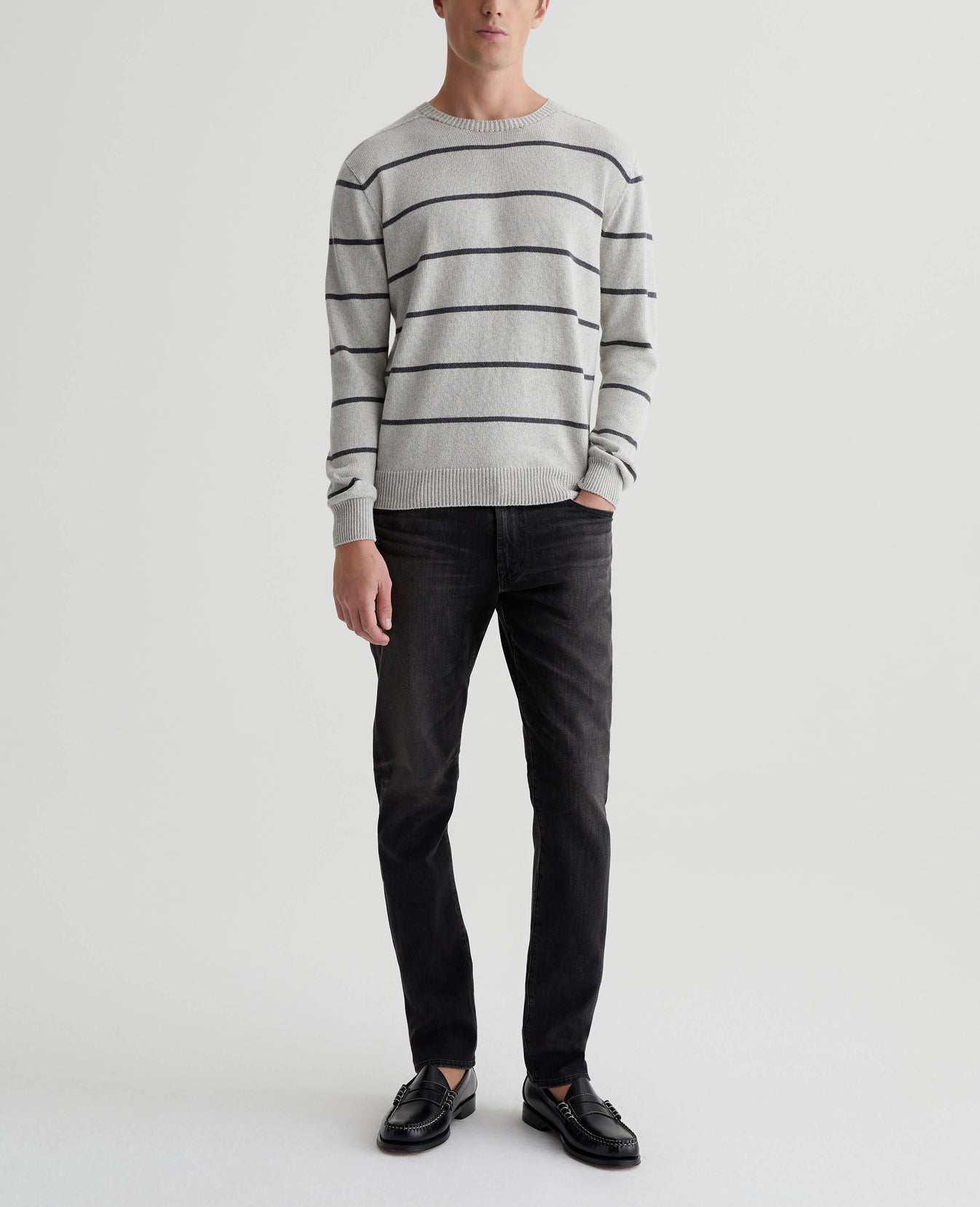 Beck Crew Light Heather Grey/Heather Charcoal Mens Top Photo 4