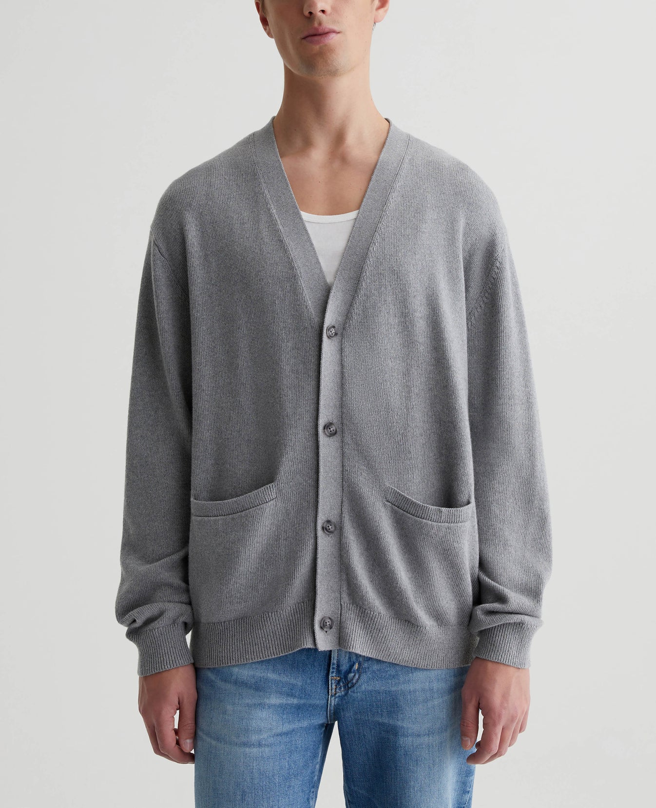 Josiah Cardigan Heather Grey Mens Top Photo 1