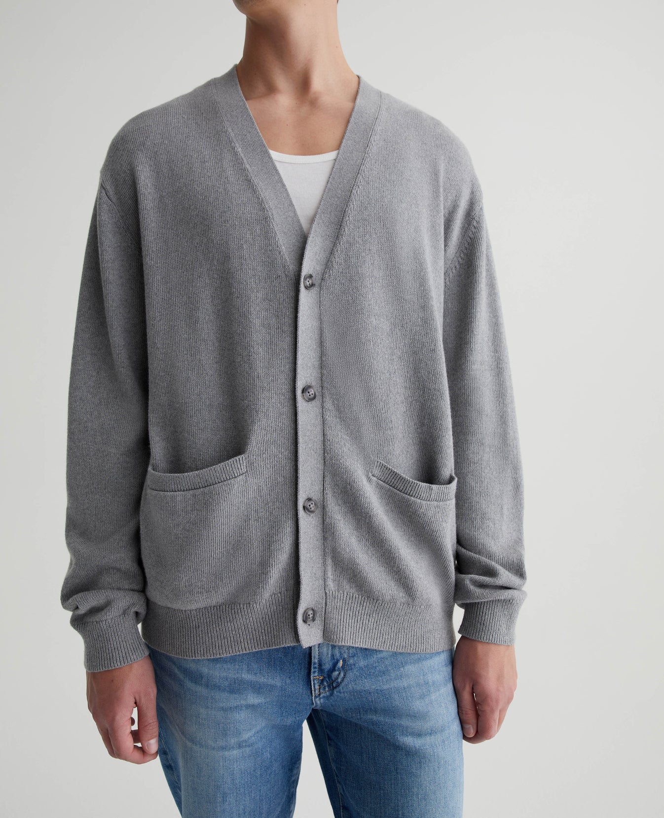 Josiah Cardigan Heather Grey Mens Top Photo 3