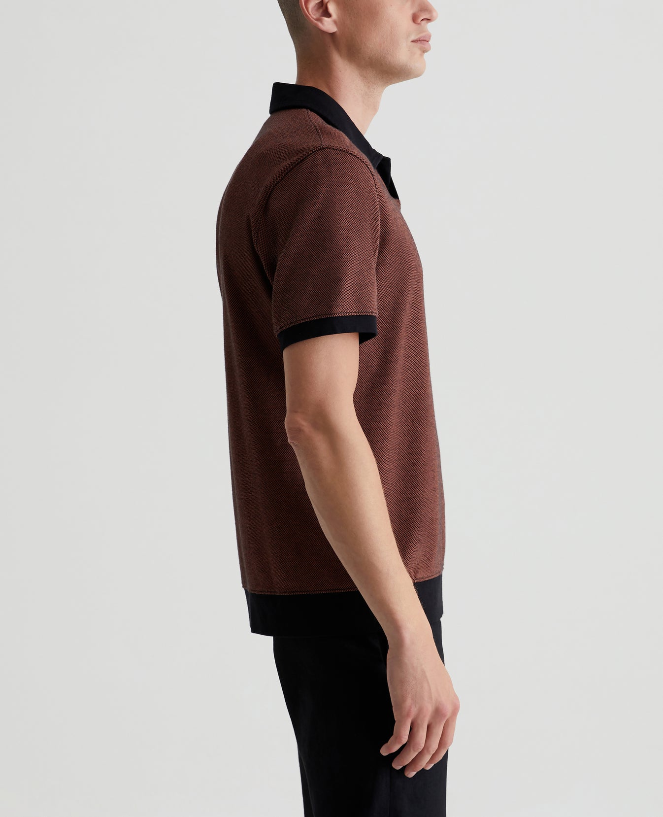 Bryce Johnny Collar Mini Check Warm Cinnamon/True Black Mens Top Photo 4