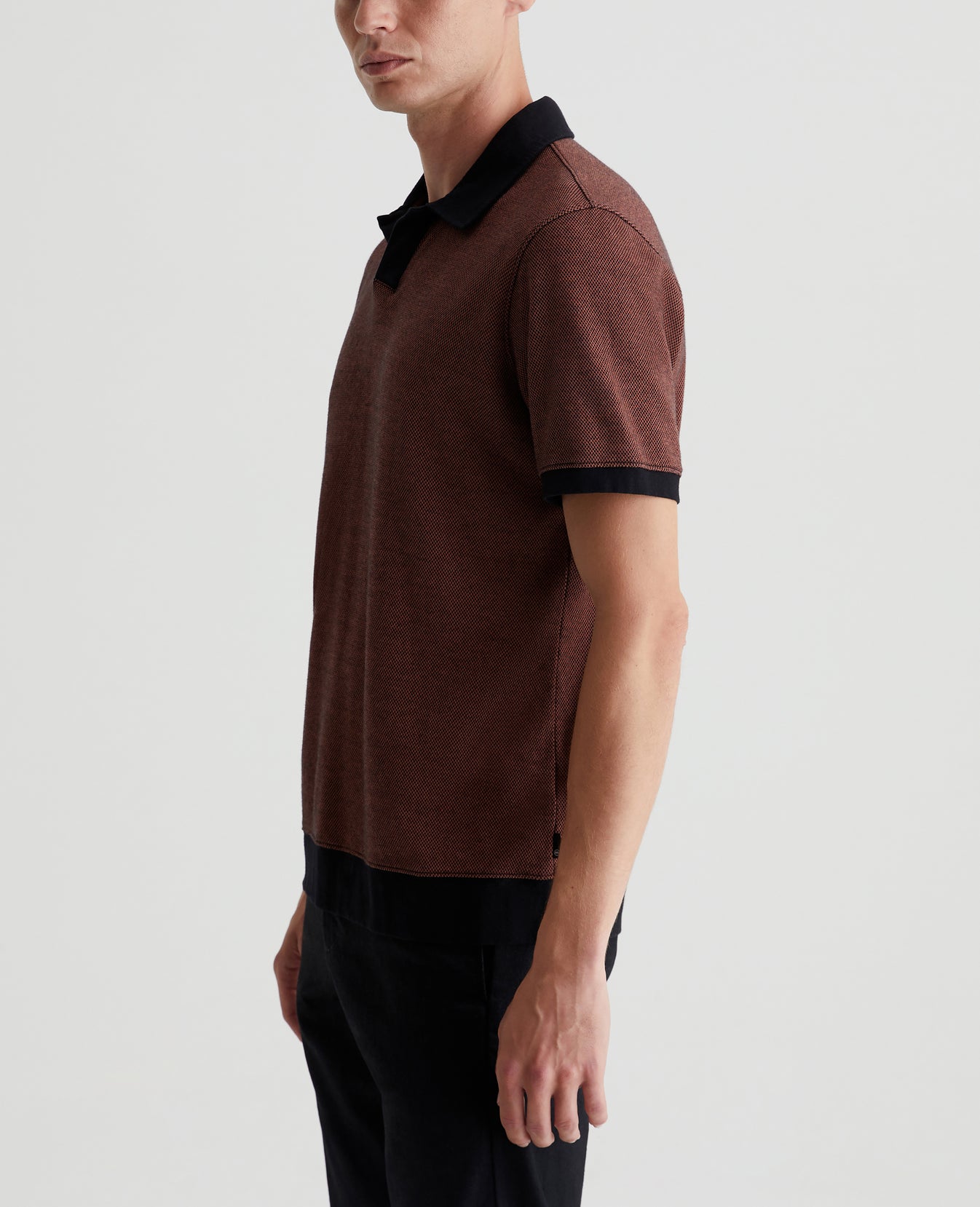 Bryce Johnny Collar Mini Check Warm Cinnamon/True Black Mens Top Photo 5