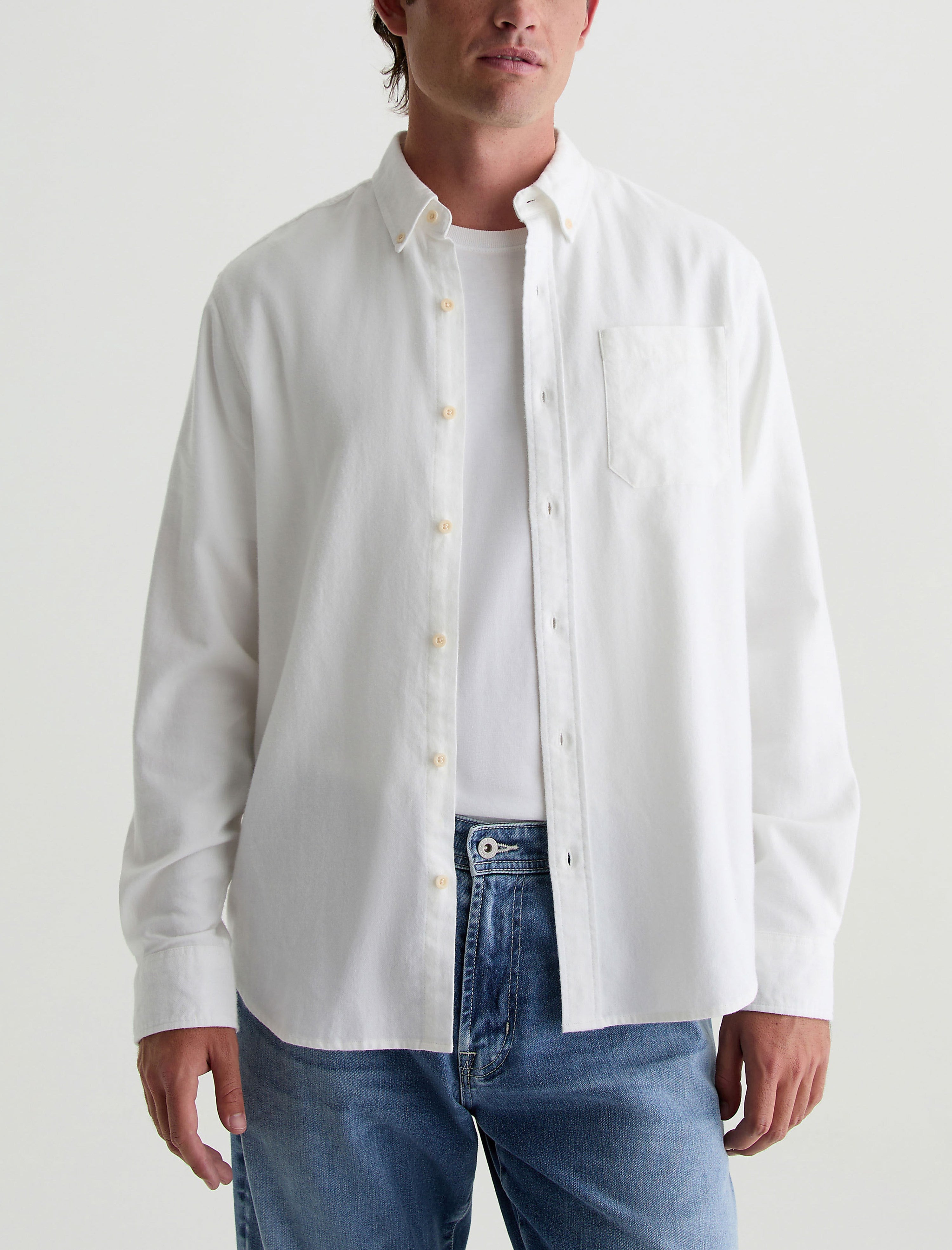Aiden Dress Shirt White Classic Fit Long Sleeve Button Down Men Top Photo 1