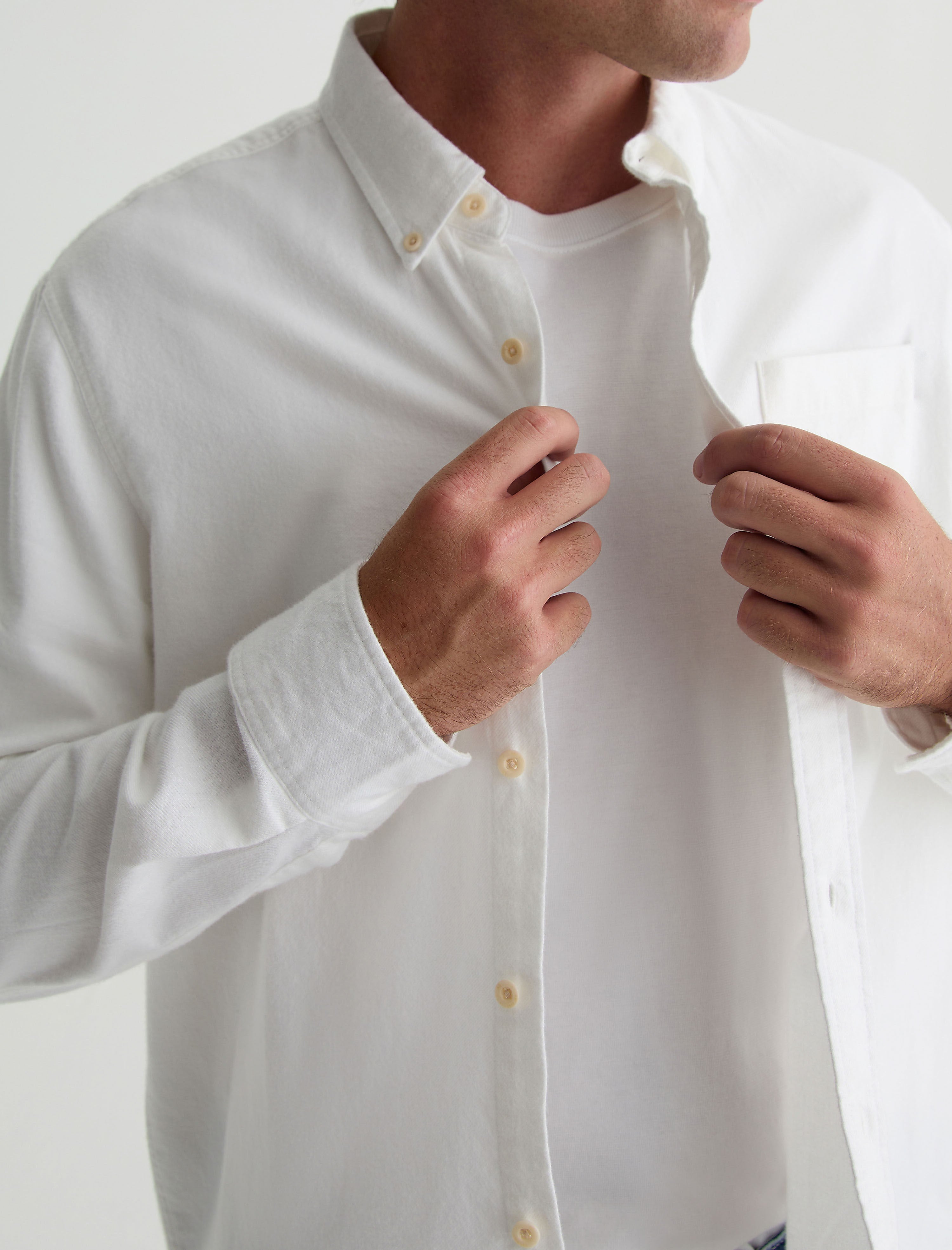 Aiden Dress Shirt White Classic Fit Long Sleeve Button Down Men Top Photo 2