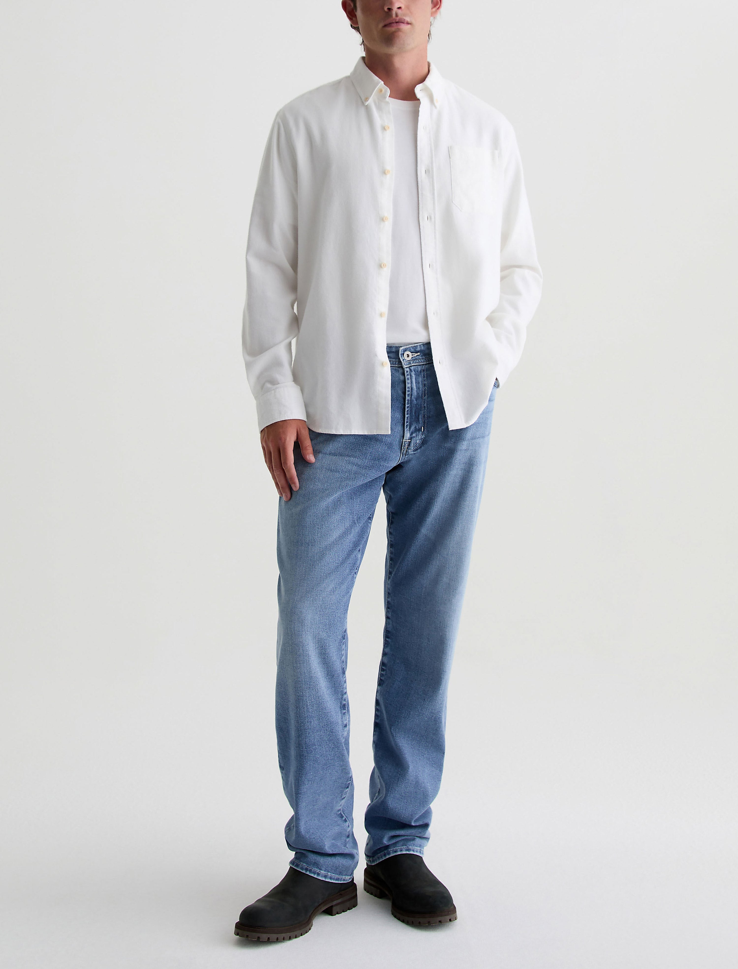 Aiden Dress Shirt White Classic Fit Long Sleeve Button Down Men Top Photo 4