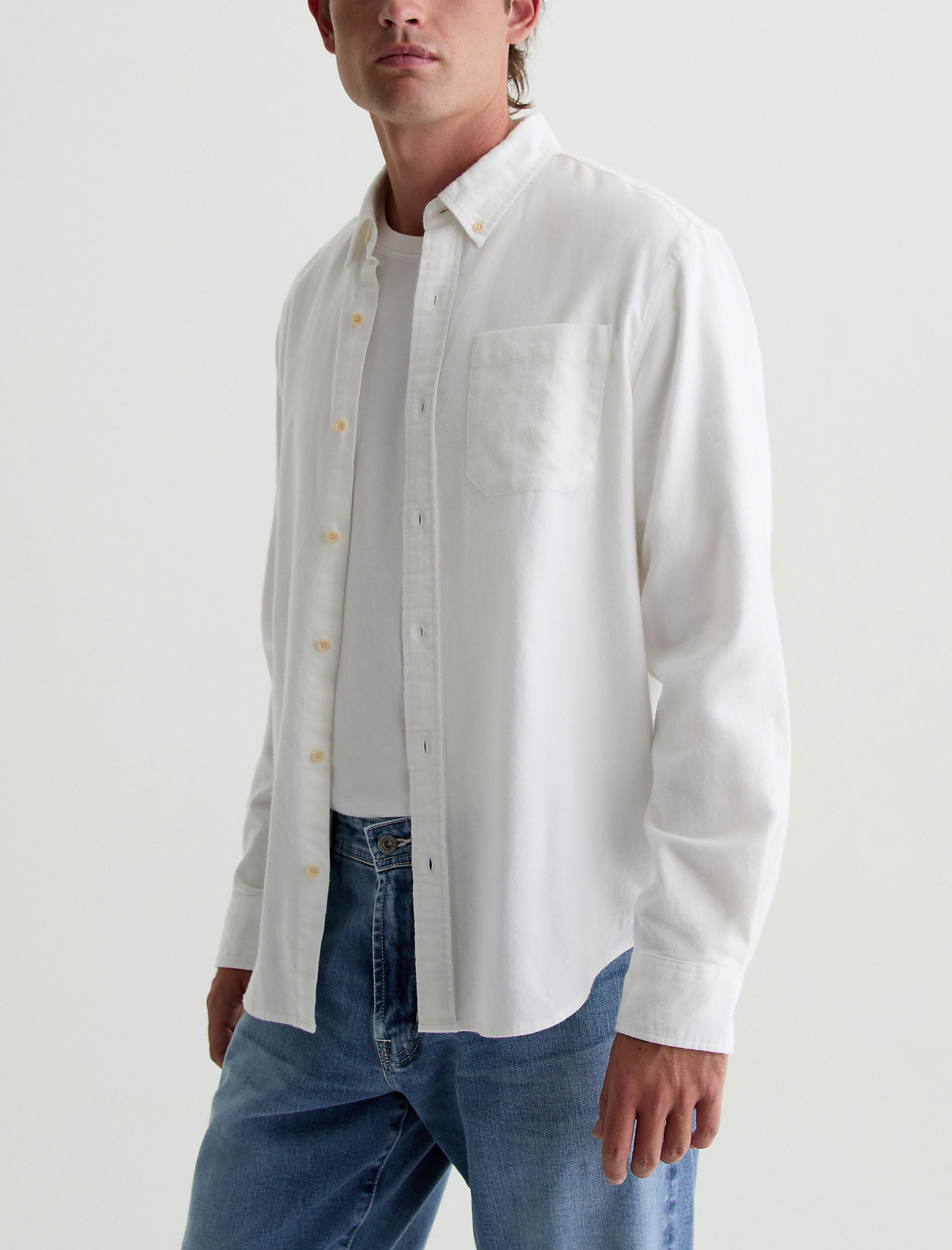 Aiden Dress Shirt White Classic Fit Long Sleeve Button Down Men Top Photo 6