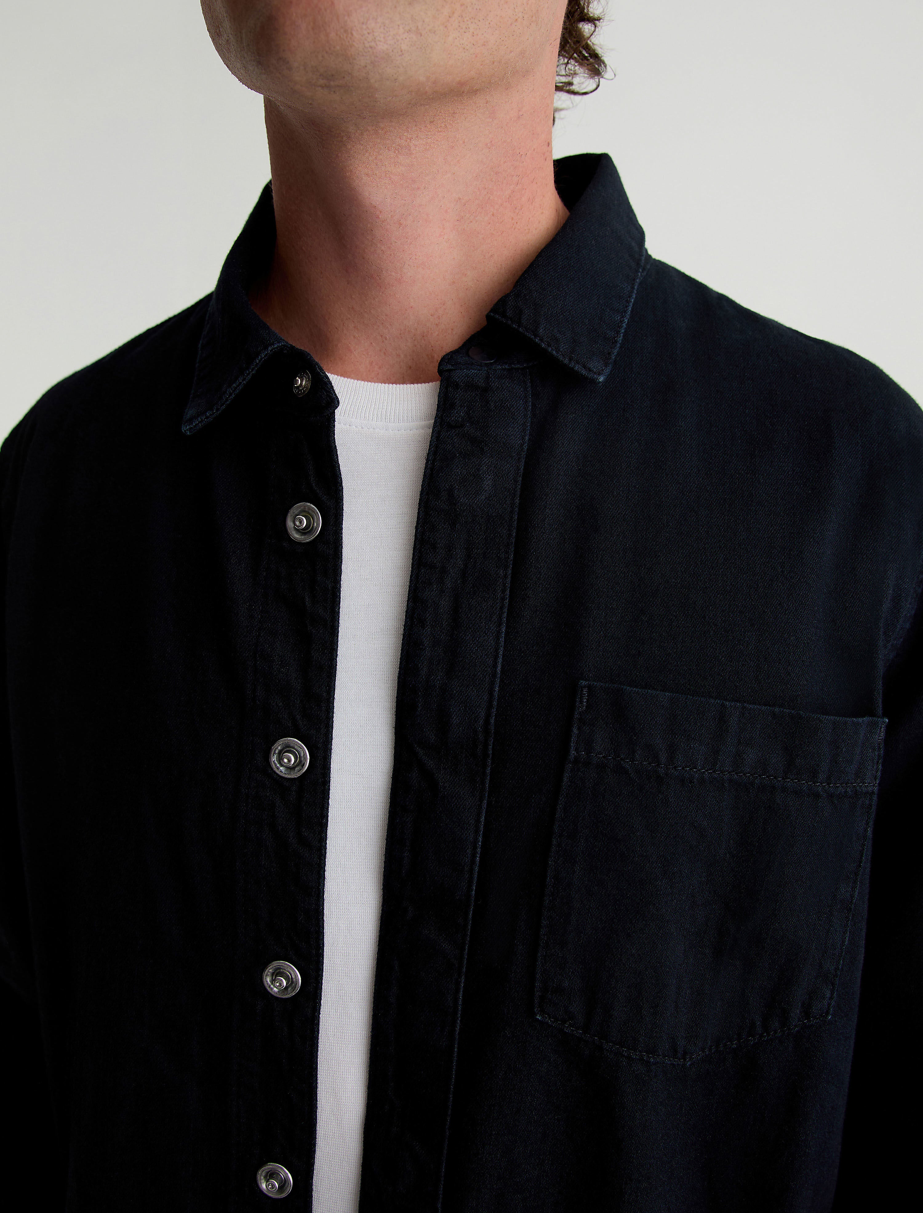 Jaden Lugano Relaxed Fit Denim Shirt Men Top Photo 6
