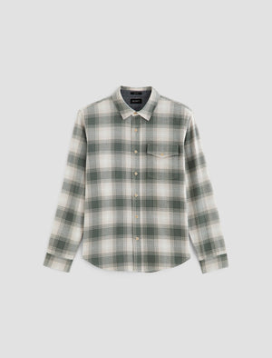 Wesley Shirt Shadow Plaid Green Multi Relaxed Fit Long Sleeve Men Top Photo 9