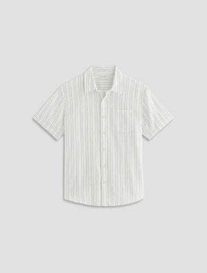 Wesley Short Sleeve Shirt Micro Blue/White Stripe Relaxed Fit Short Sleeve Shirt Men Top Photo 9