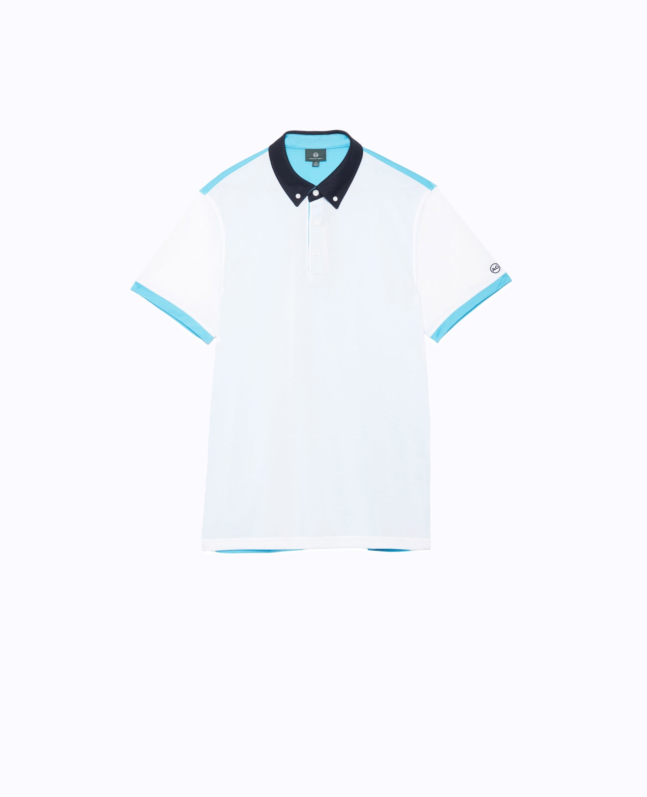 Deuce Color Block Polo Bright White/Ocean Blue/Naval Green Label Collection Men Tops Photo 6