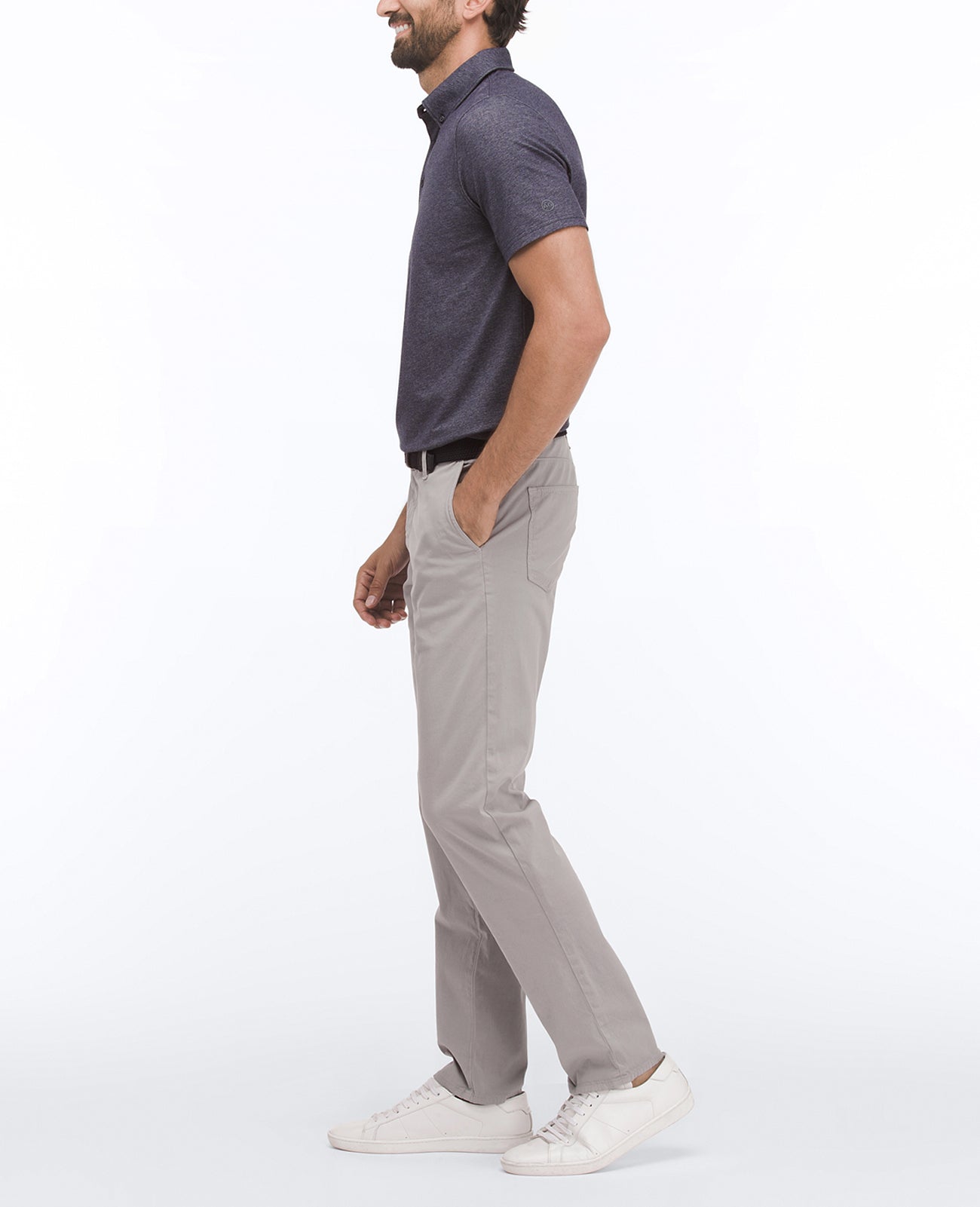 Mensa Polo Heathered Naval Blue Green Label Collection Men Tops Photo 2