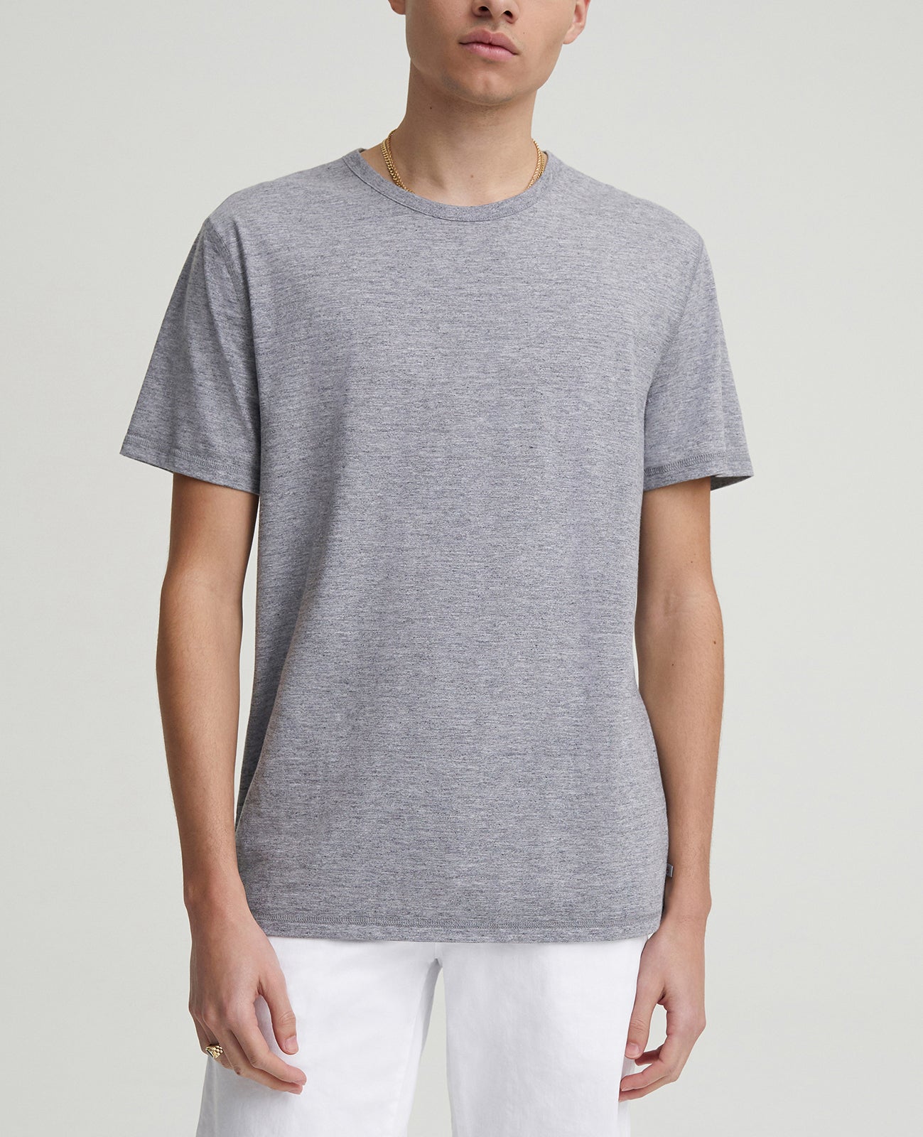 Anders Crew Heather Grey Classic Crew Neck Men Tops Photo 1