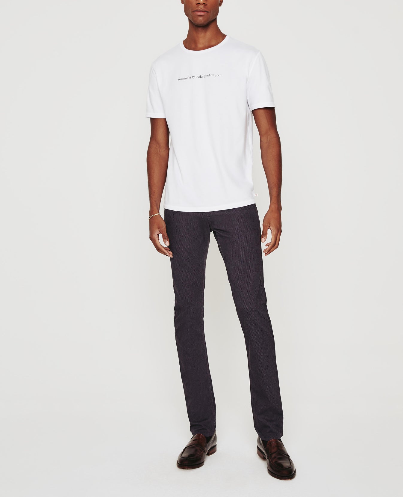 Anders Vintage Tee True White Classic Crew Neck Men Tops Photo 3