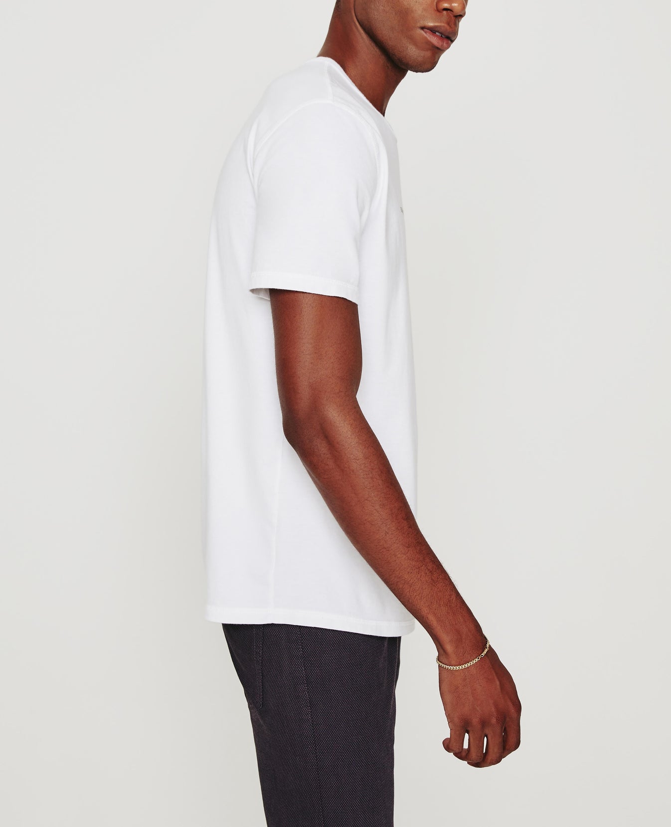 Anders Vintage Tee True White Classic Crew Neck Men Tops Photo 6