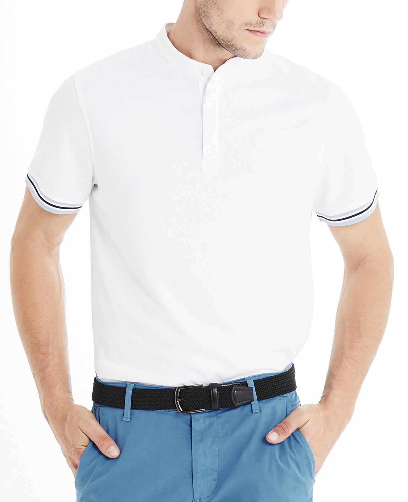 Haskett Polo Bright White Green Label Collection Men Tops Photo 1