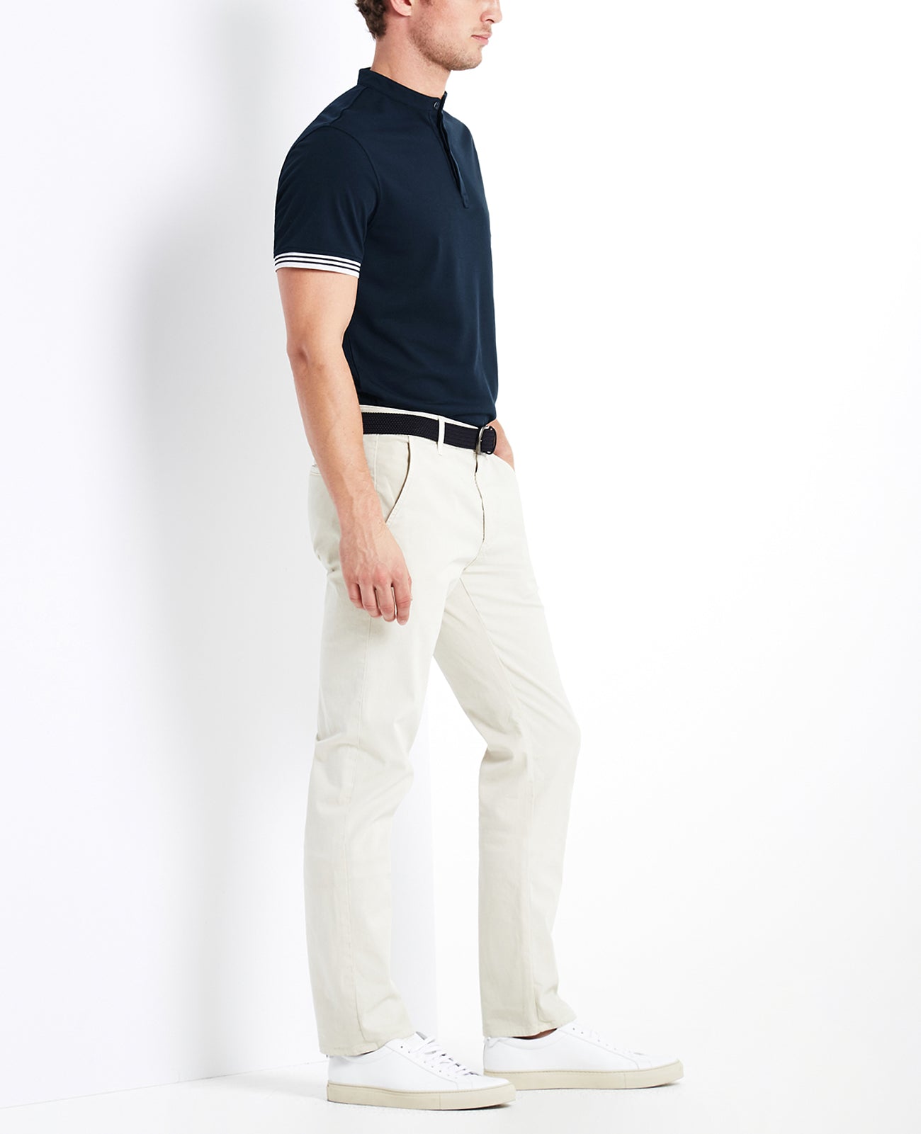 Haskett Polo Naval Blue Green Label Collection Men Tops Photo 2