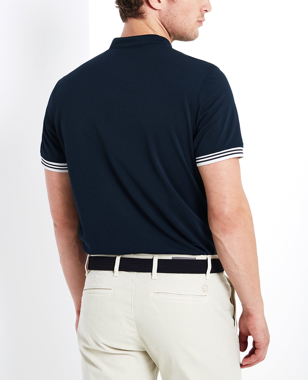Haskett Polo Naval Blue Green Label Collection Men Tops Photo 3