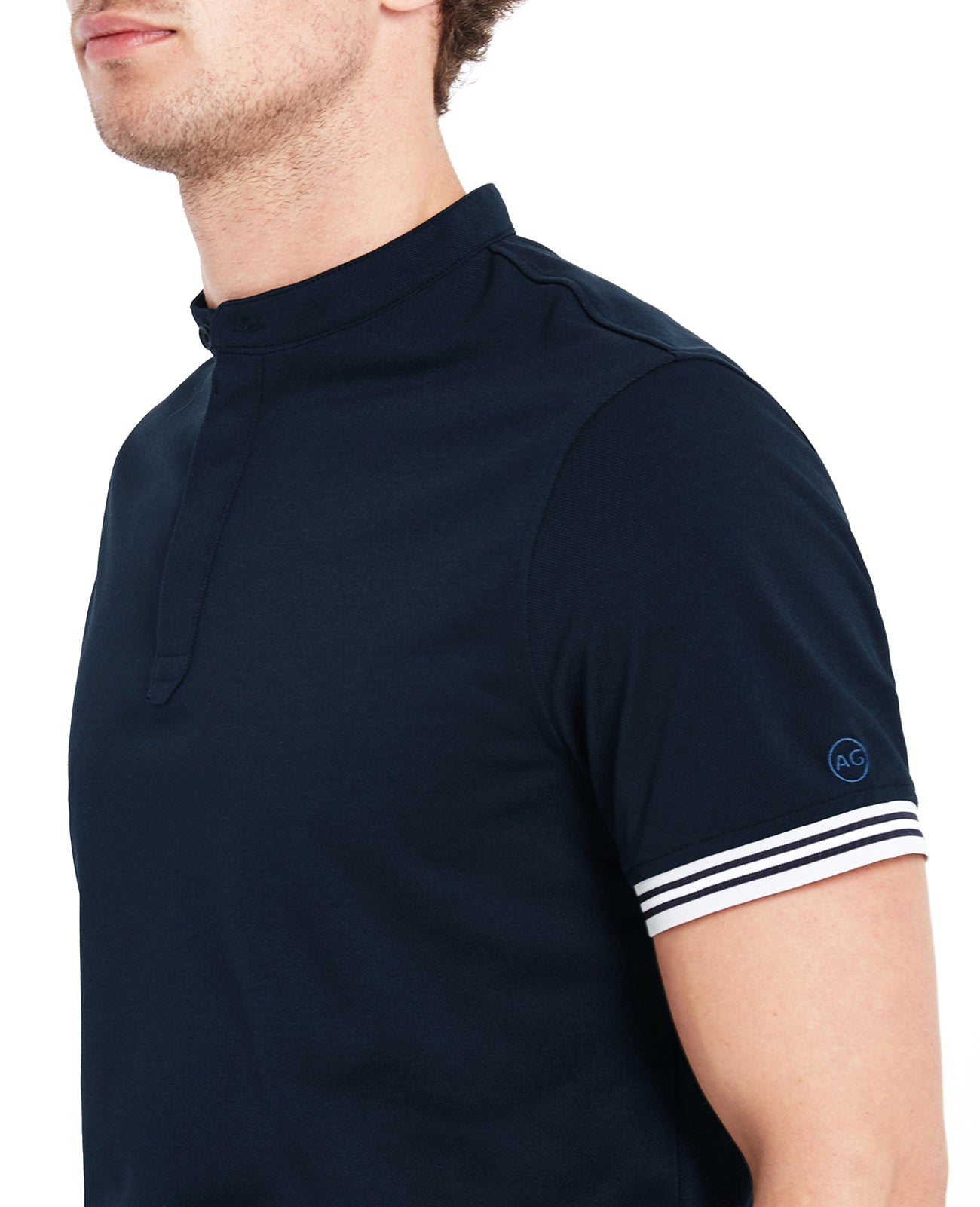 Haskett Polo Naval Blue Green Label Collection Men Tops Photo 4