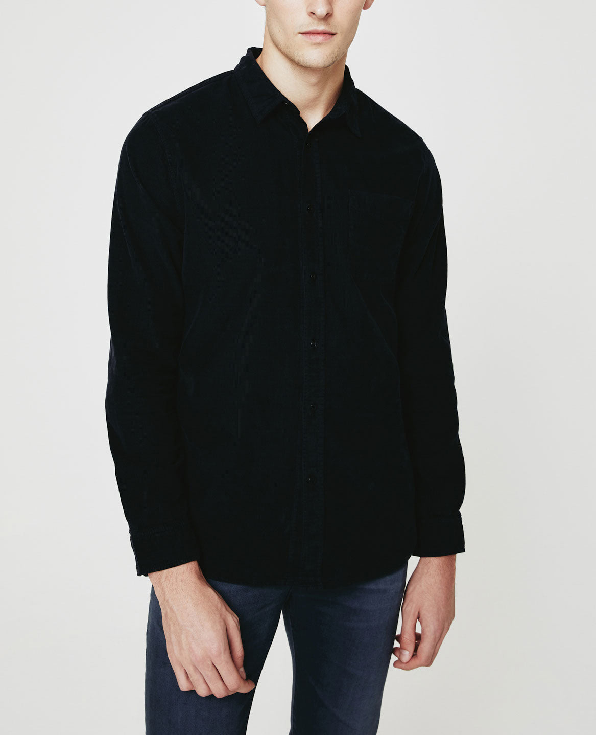 Colton Shirt True Black Corduroy Men Tops Photo 1