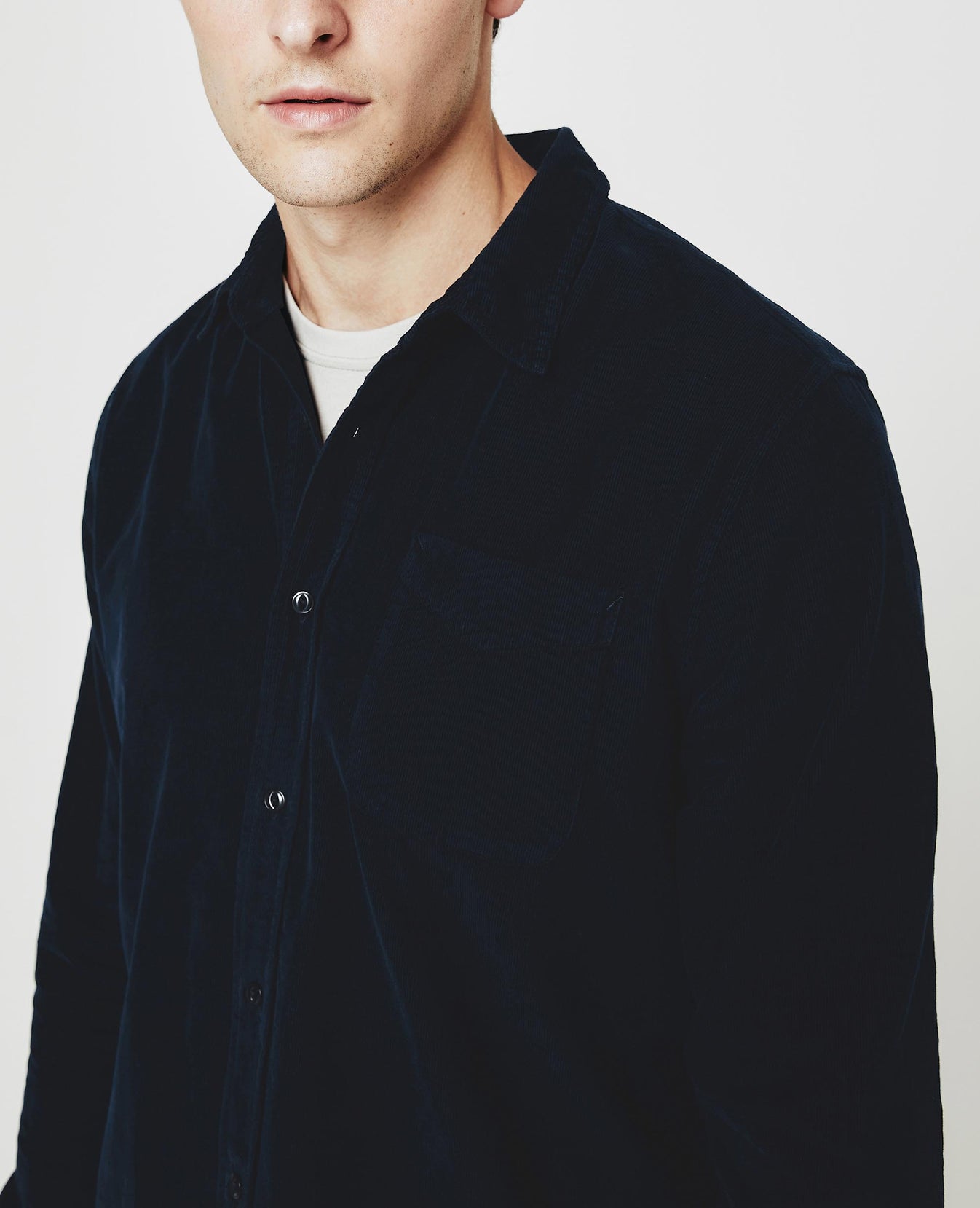 Colton Shirt True Navy Corduroy Men Tops Photo 2