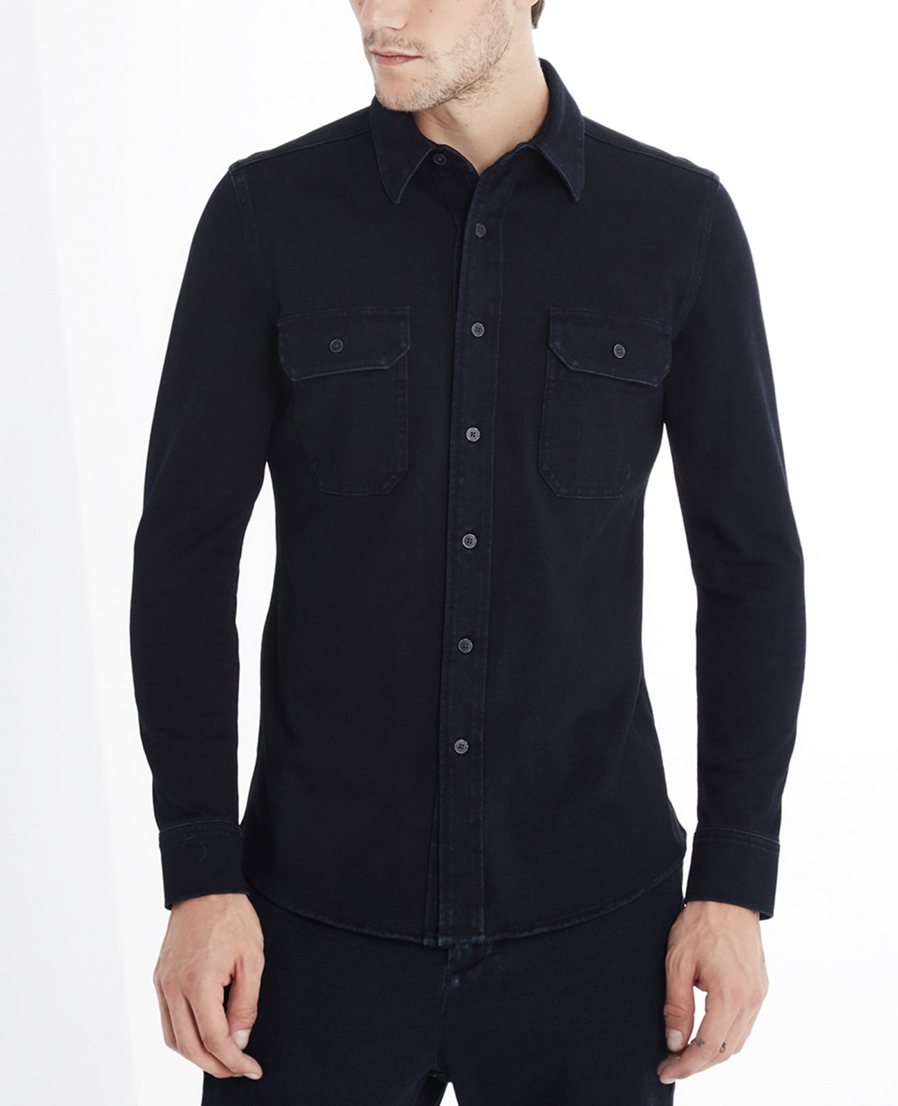 Wok Shirt Jacket Indigo Knit One Indigo Capsule Men Tops Photo 1