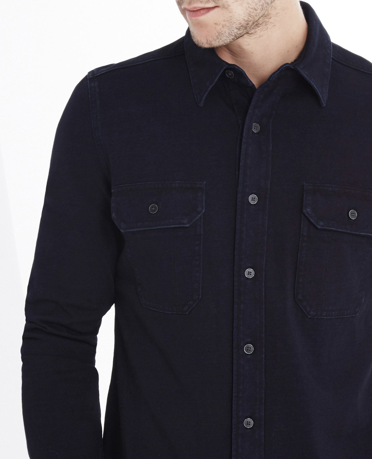 Wok Shirt Jacket Indigo Knit One Indigo Capsule Men Tops Photo 4