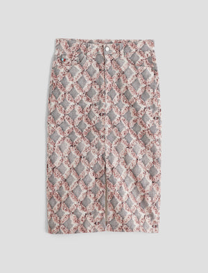Tefi Diamond Fray Big Pink High-Waisted Midi Skirt Women Bottom Photo 9