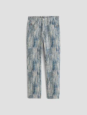 Mari Crop Stripe Fray Mid-Rise Slim Straight Women Bottom Photo 9