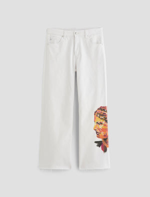 Saige Wide Leg Crop Venus Red Multi Mid-Rise Fit Women Bottom Photo 9