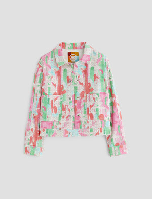 Genni Brush Playing Pink Cropped Utility Jacket Women Top Photo 9