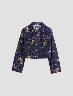 Isa Jacket Cosmic Ray Golden Topaz Cropped Trucker Jacket Women Top Photo 9