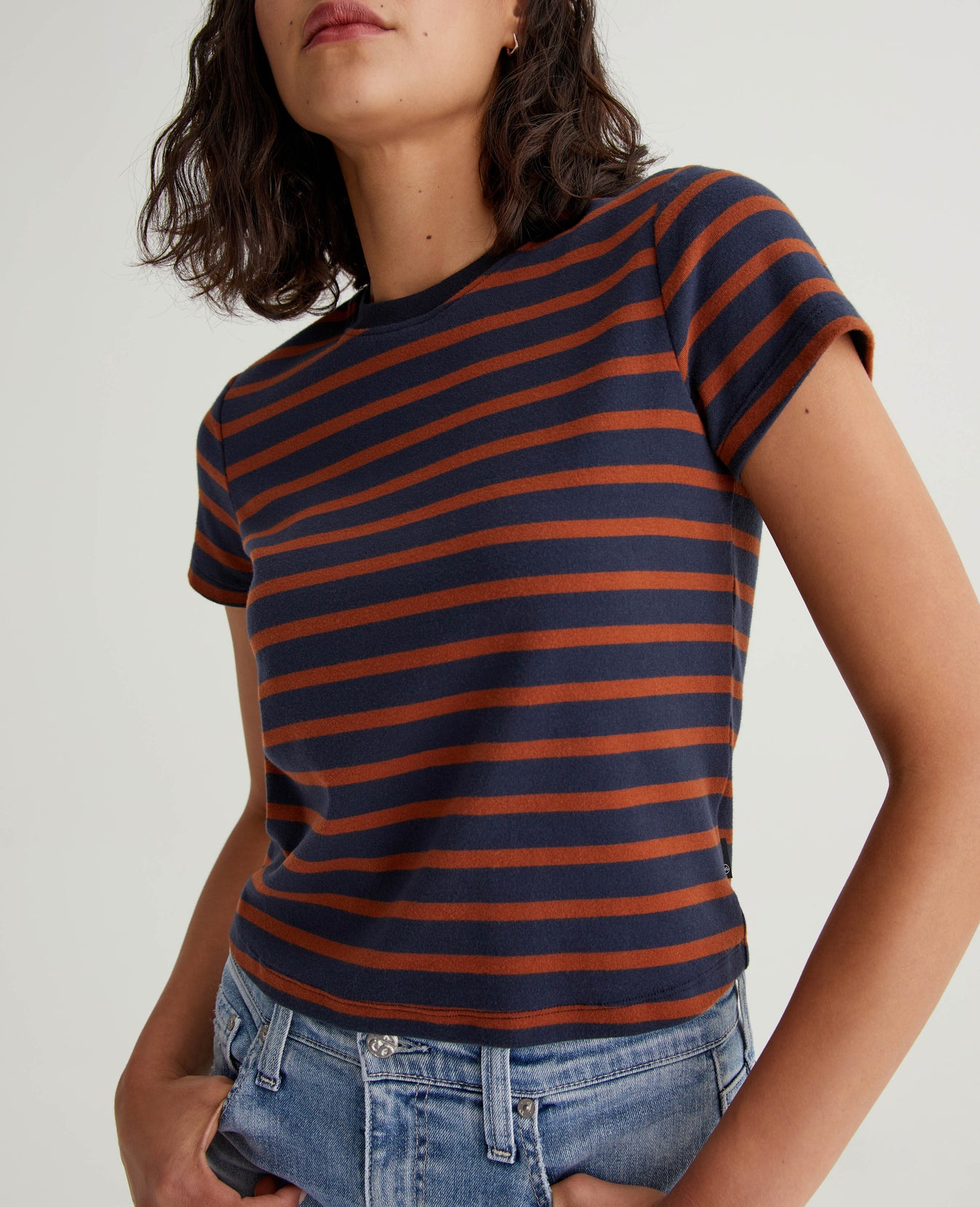 Sadie Crew Deep Navy/Spiced Maple Womens Top Photo 3