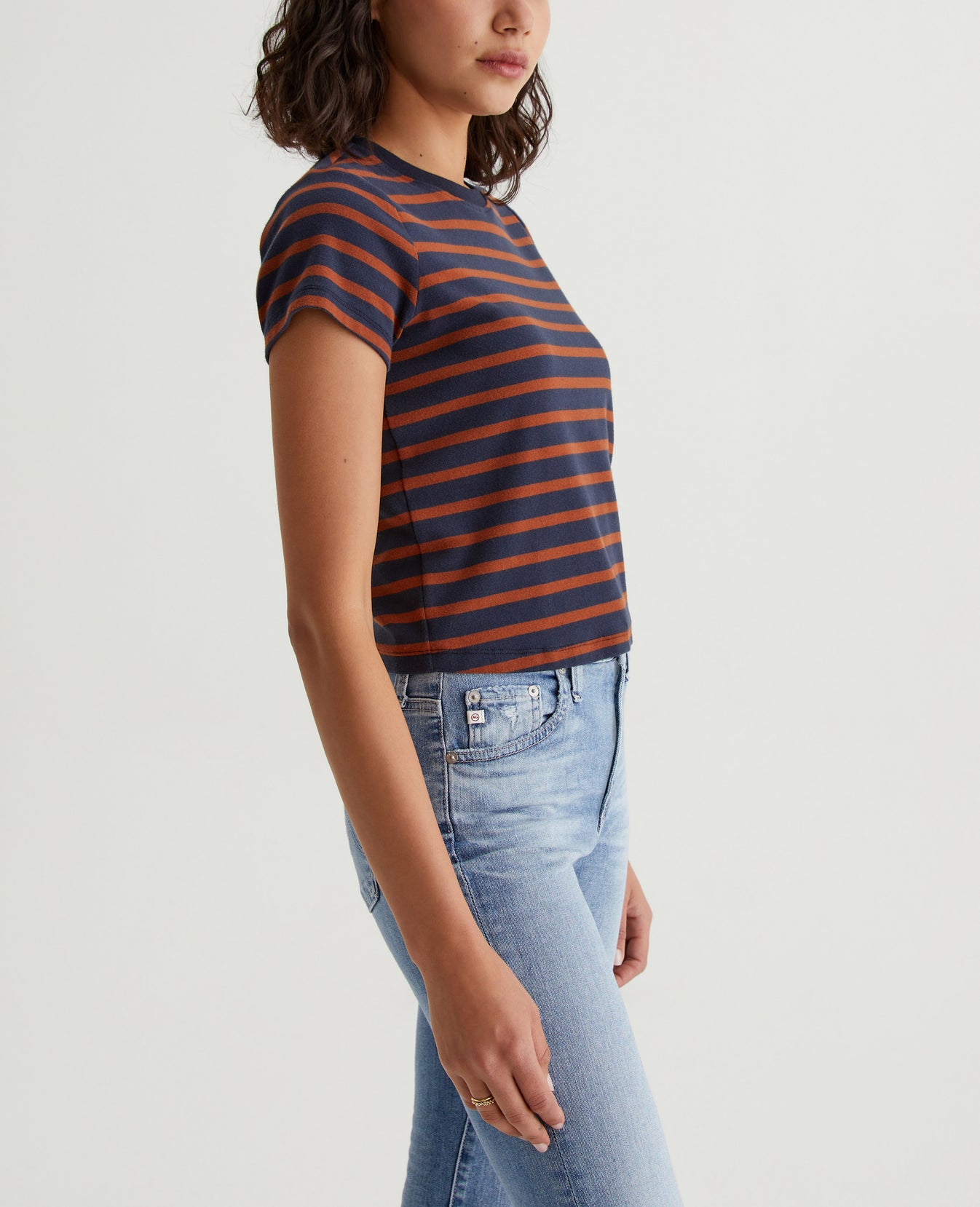Sadie Crew Deep Navy/Spiced Maple Womens Top Photo 4