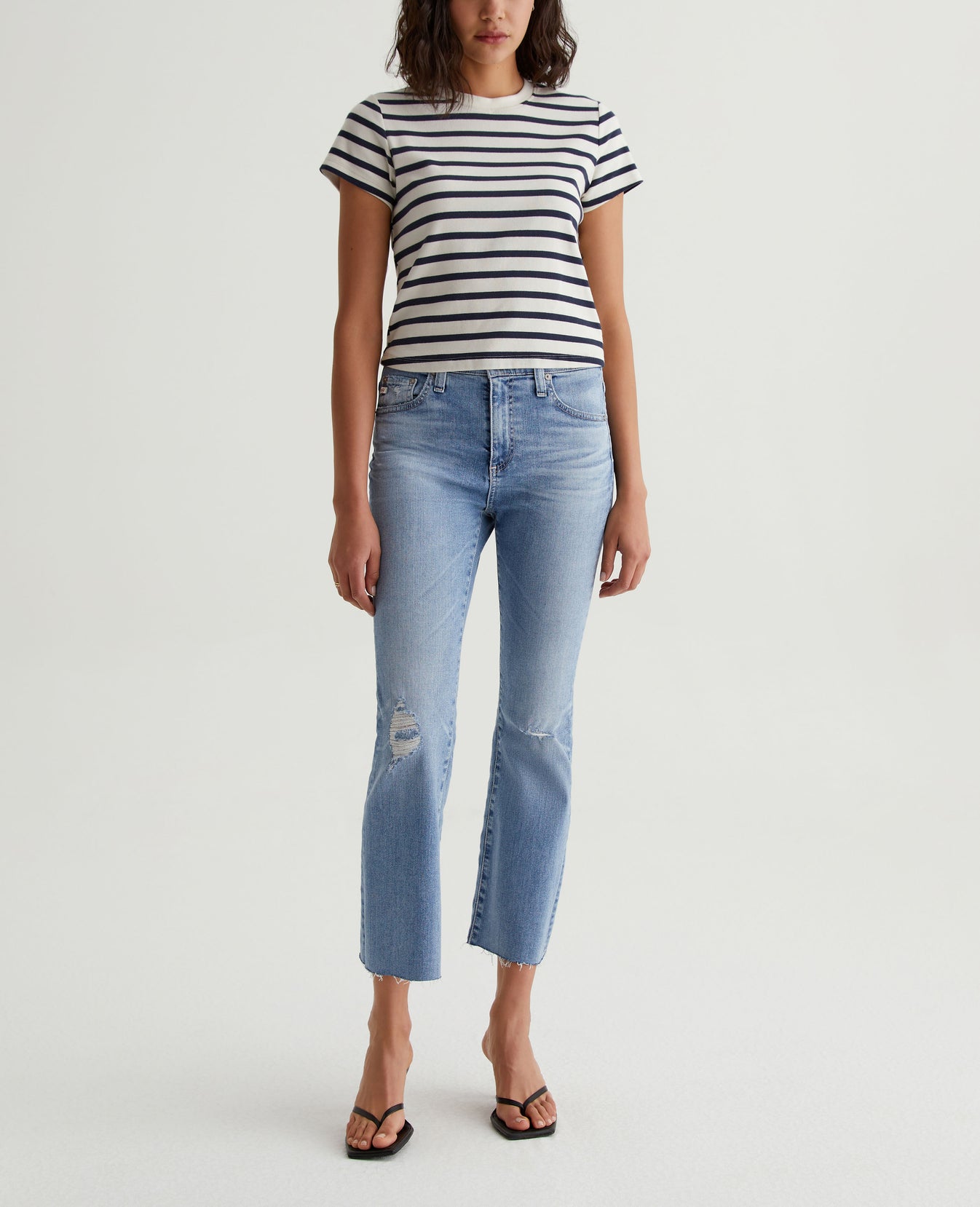 Sadie Crew Ivory Dust/Deep Navy Womens Top Photo 2