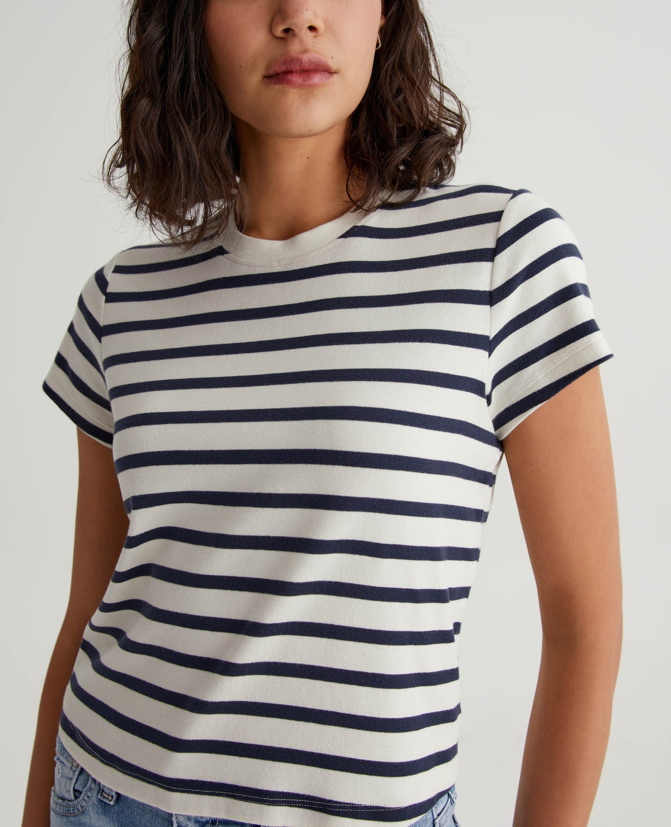 Sadie Crew Ivory Dust/Deep Navy Womens Top Photo 3